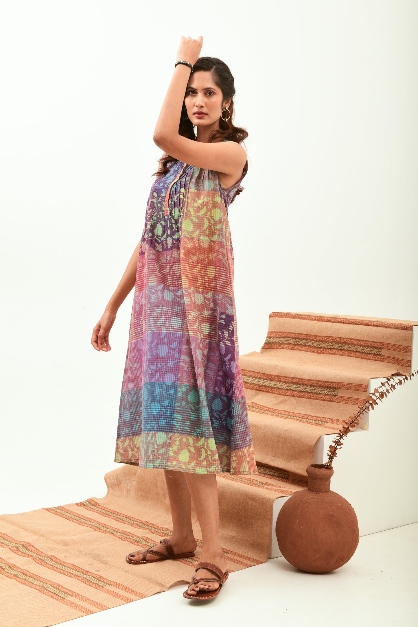 Basil Earth Sleeveless Dress