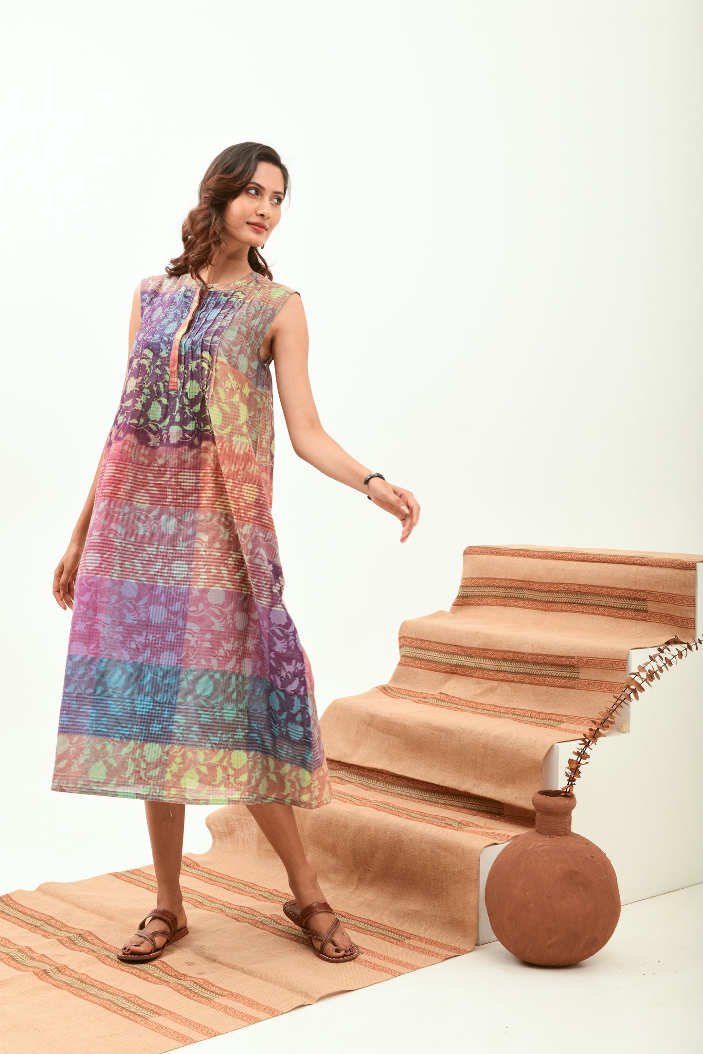 Basil Earth Sleeveless Dress