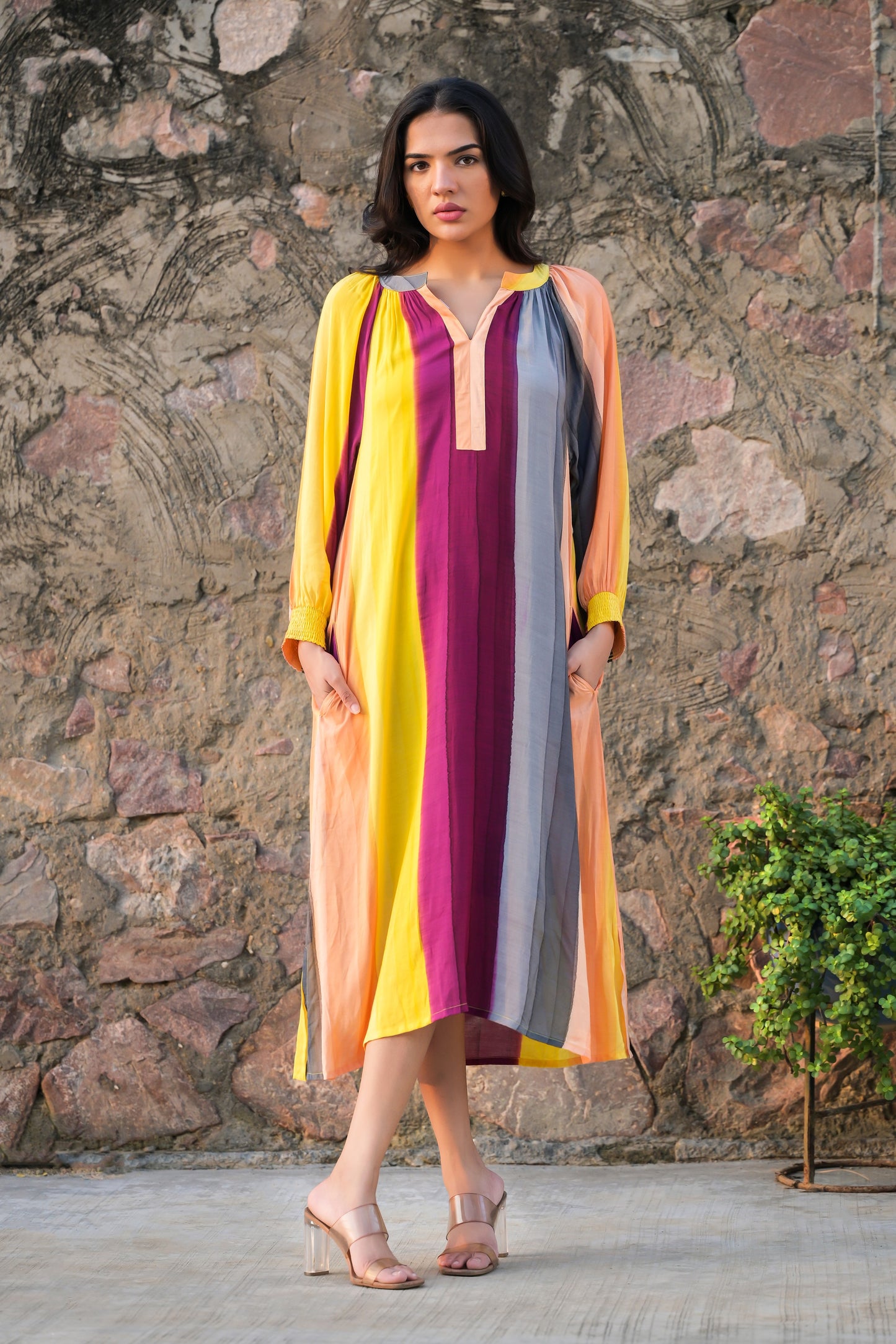 Plush Multi Raglan Sleeve Dress