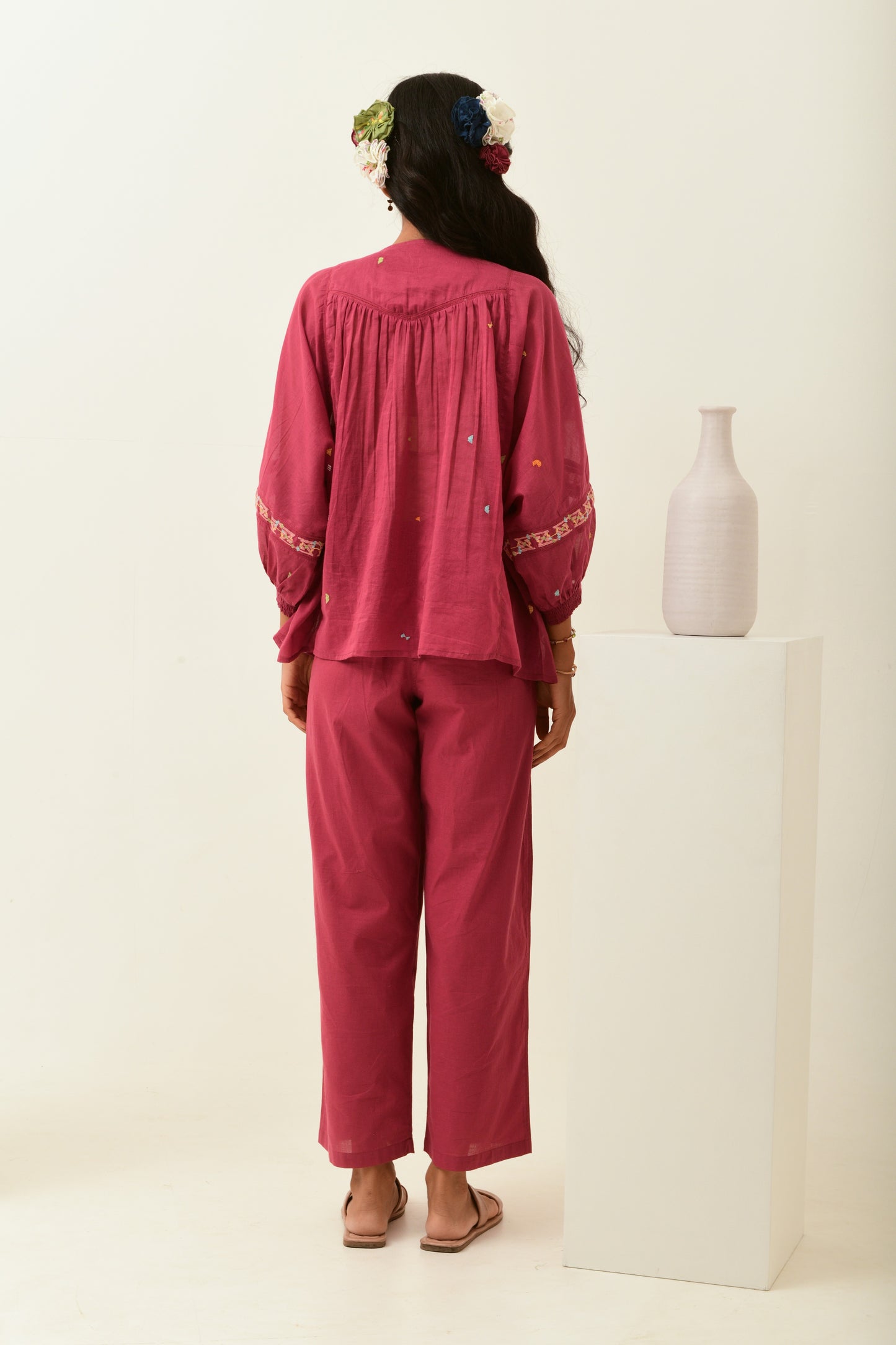 Aurelia Rust Pink Drop Shoulder Top