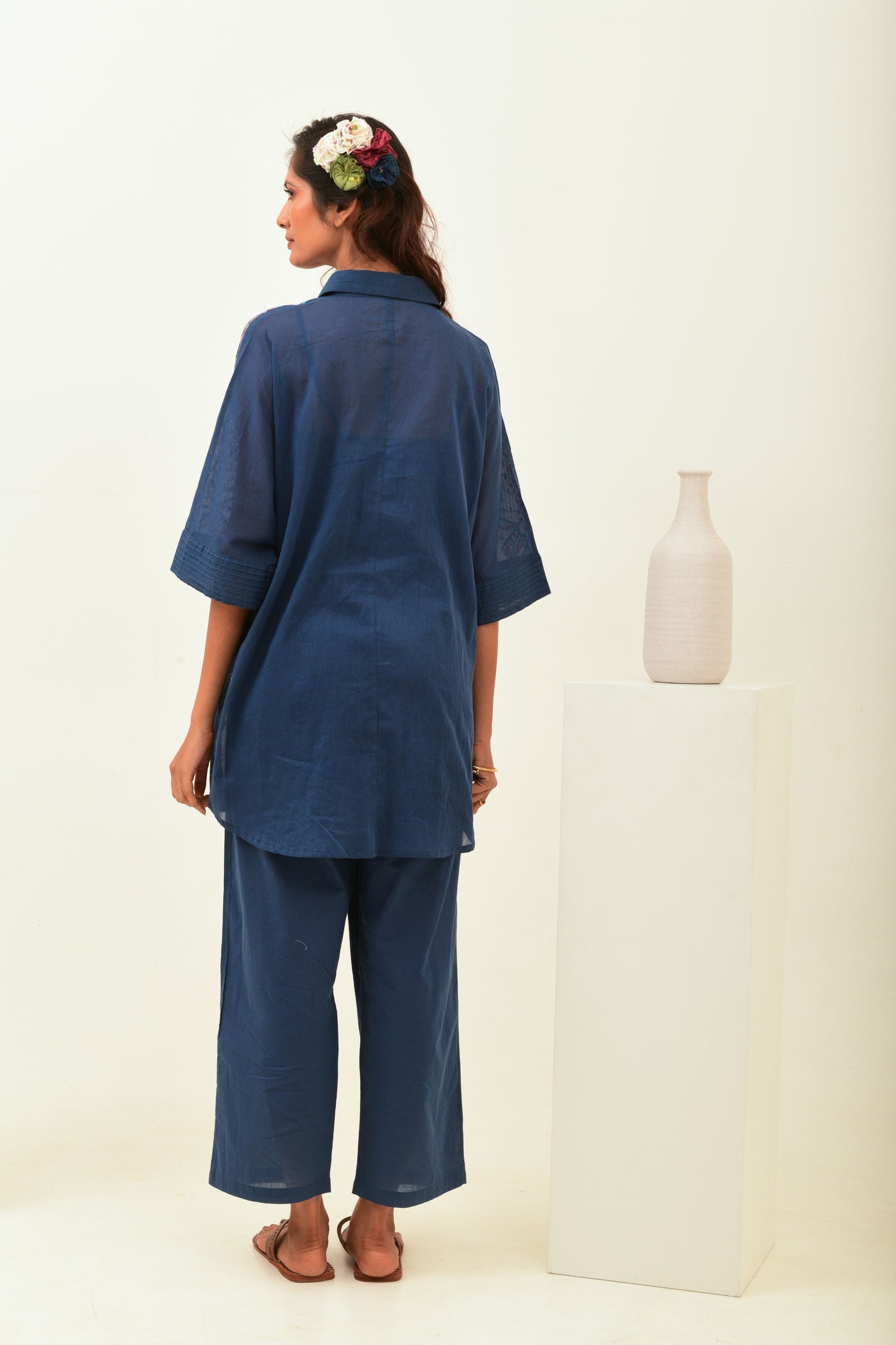 Soul Blue Boxy Fit Long Shirt