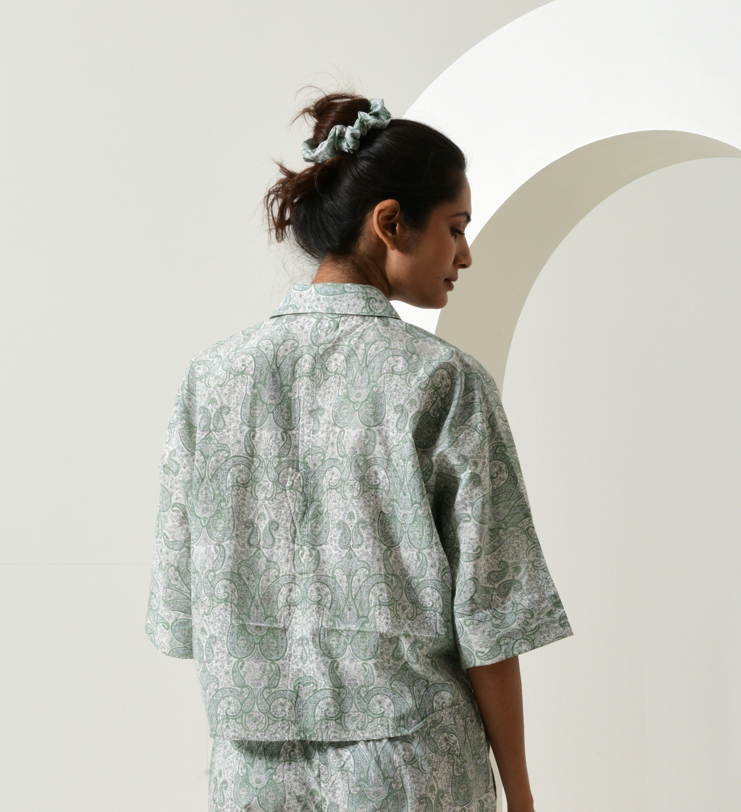 Beam Paisley Sage Drop Shoulder Shirt