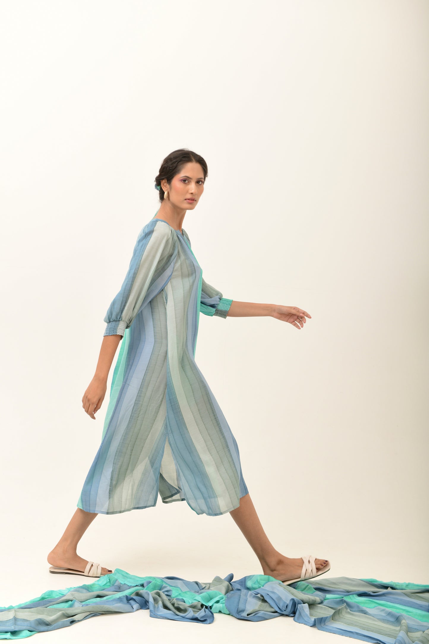 Plush Aqua Blue Raglan Sleeve Dress