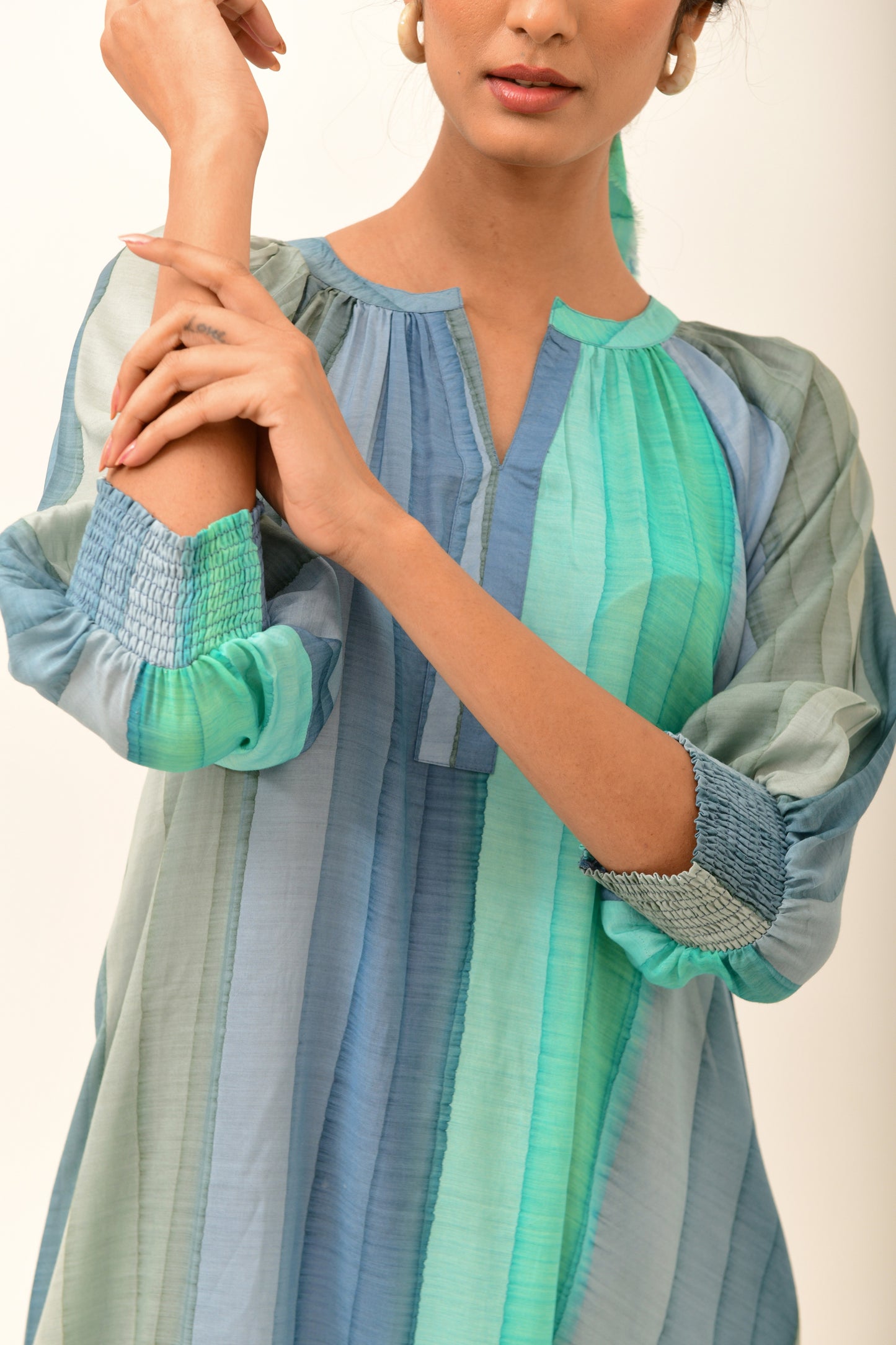 Plush Aqua Blue Raglan Sleeve Dress
