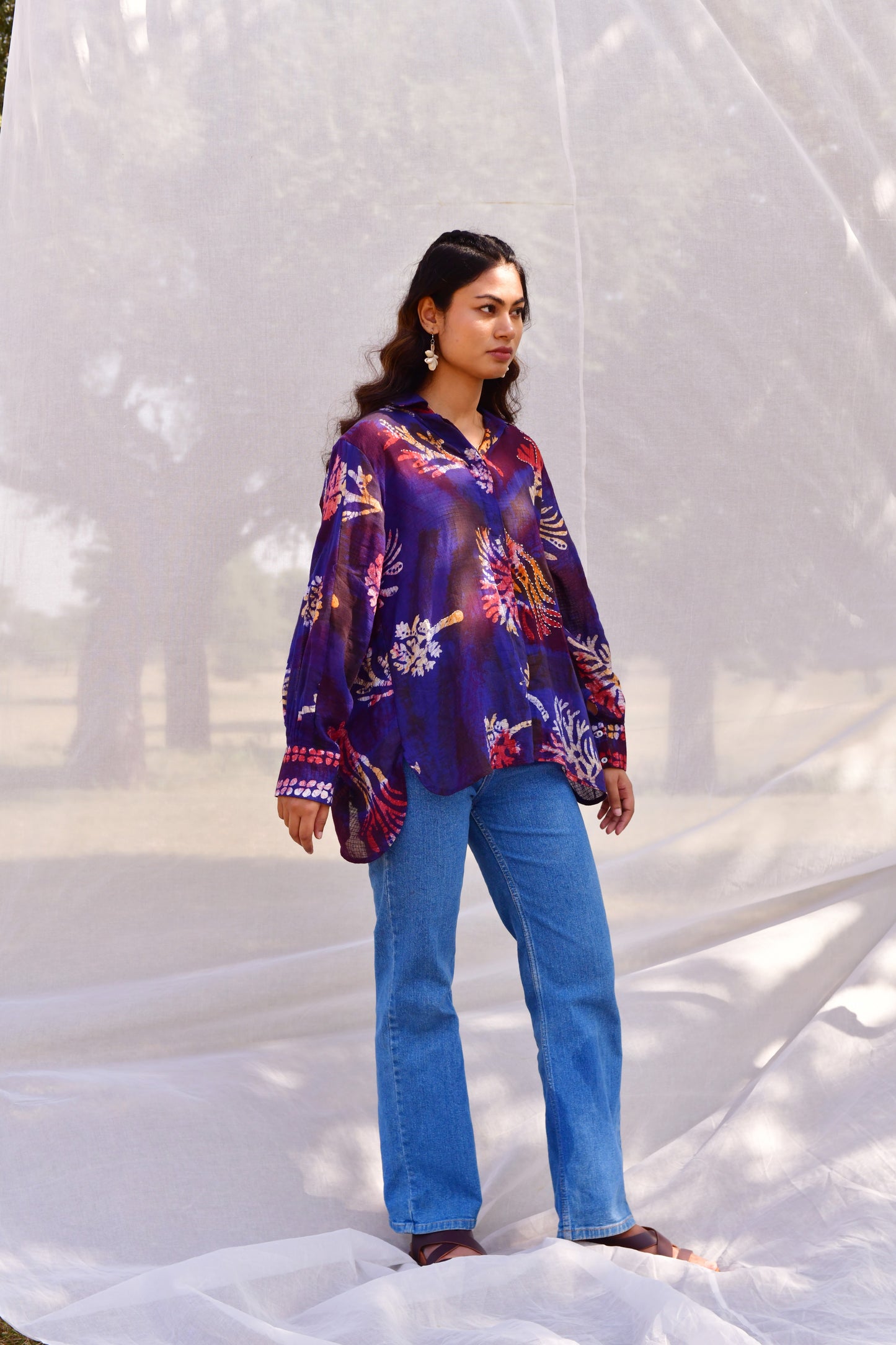 Nyla Blue Batik Shirt