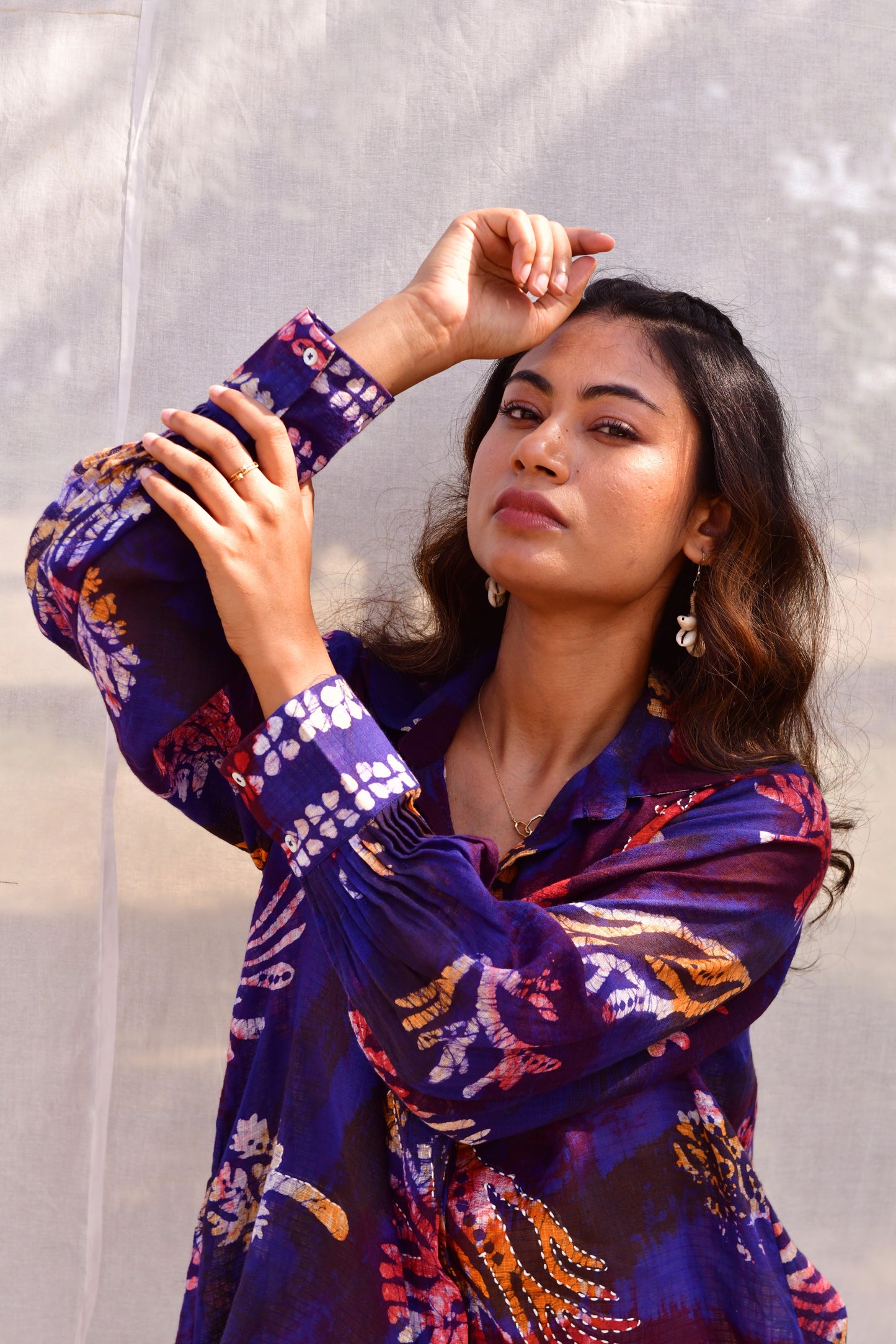 Nyla Blue Batik Shirt