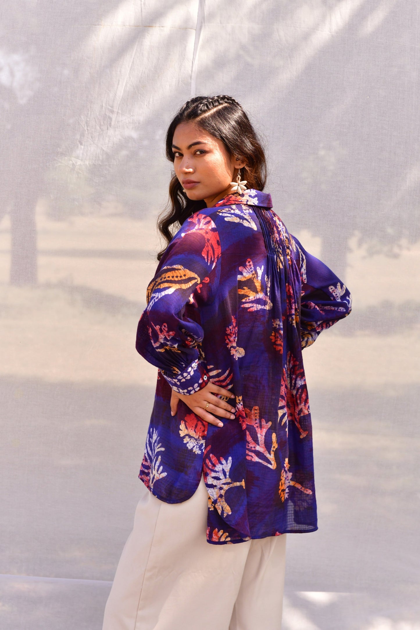 Nyla Blue Batik Shirt