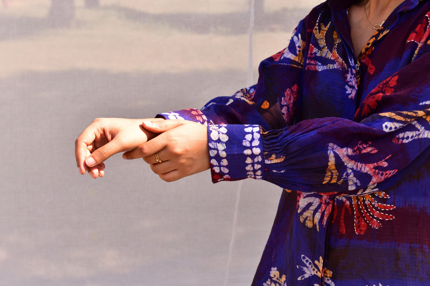 Nyla Blue Batik Shirt