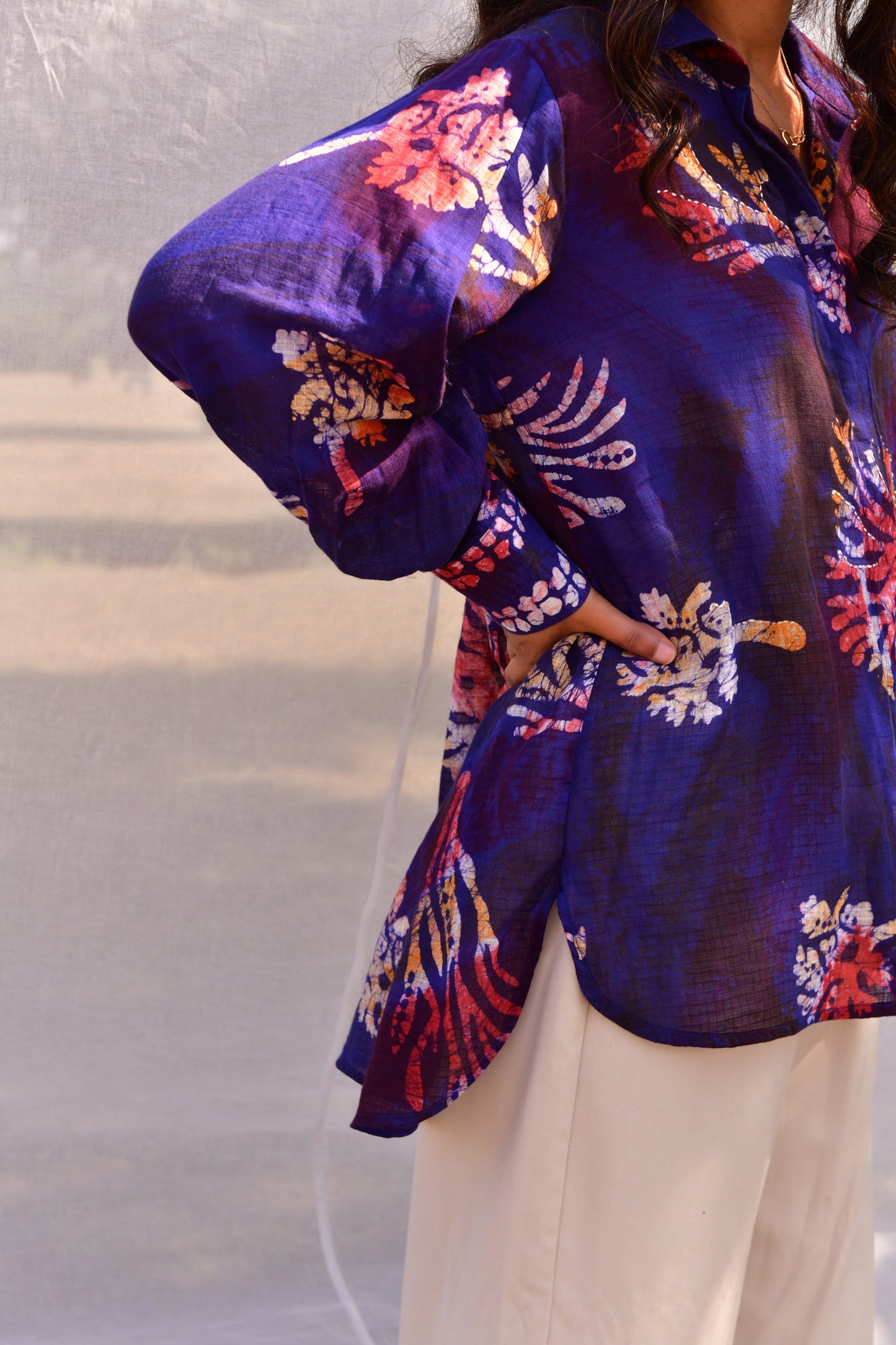 Nyla Blue Batik Shirt