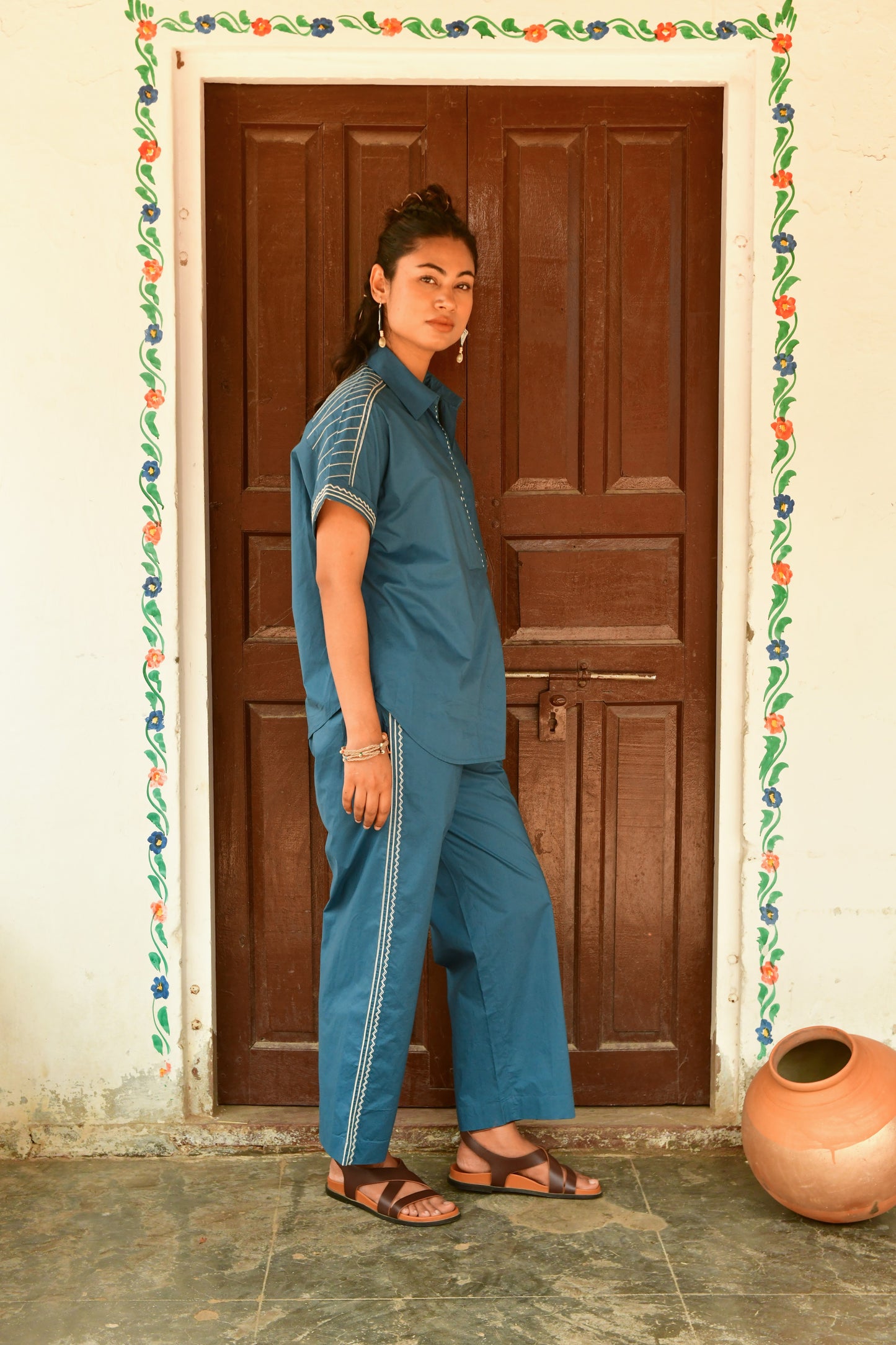 Deco Blue Embroidered Shirt