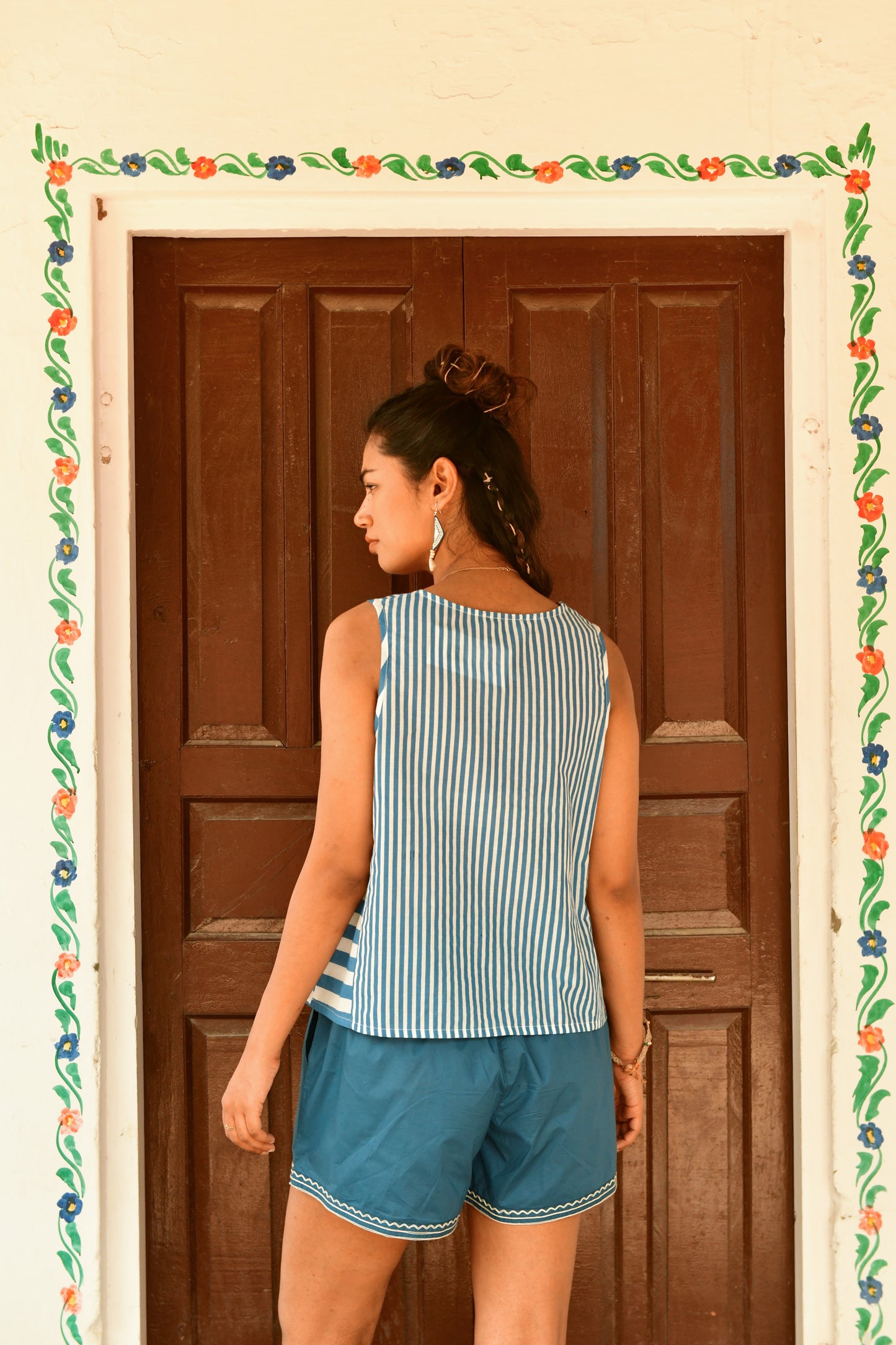 Coco Blue Embroidered Shorts