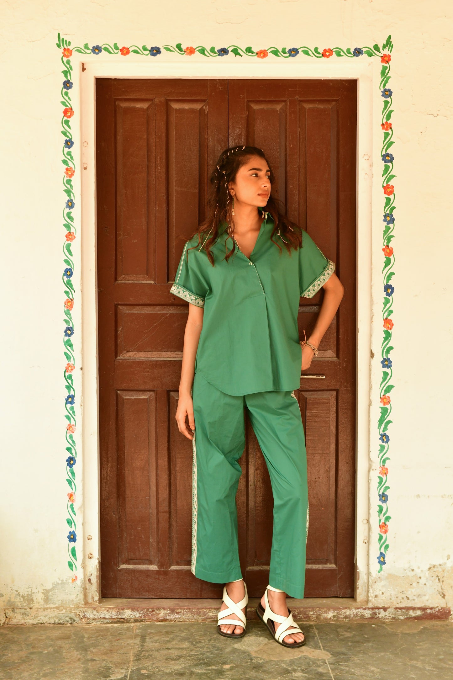 Deco Green Embroidered Shirt