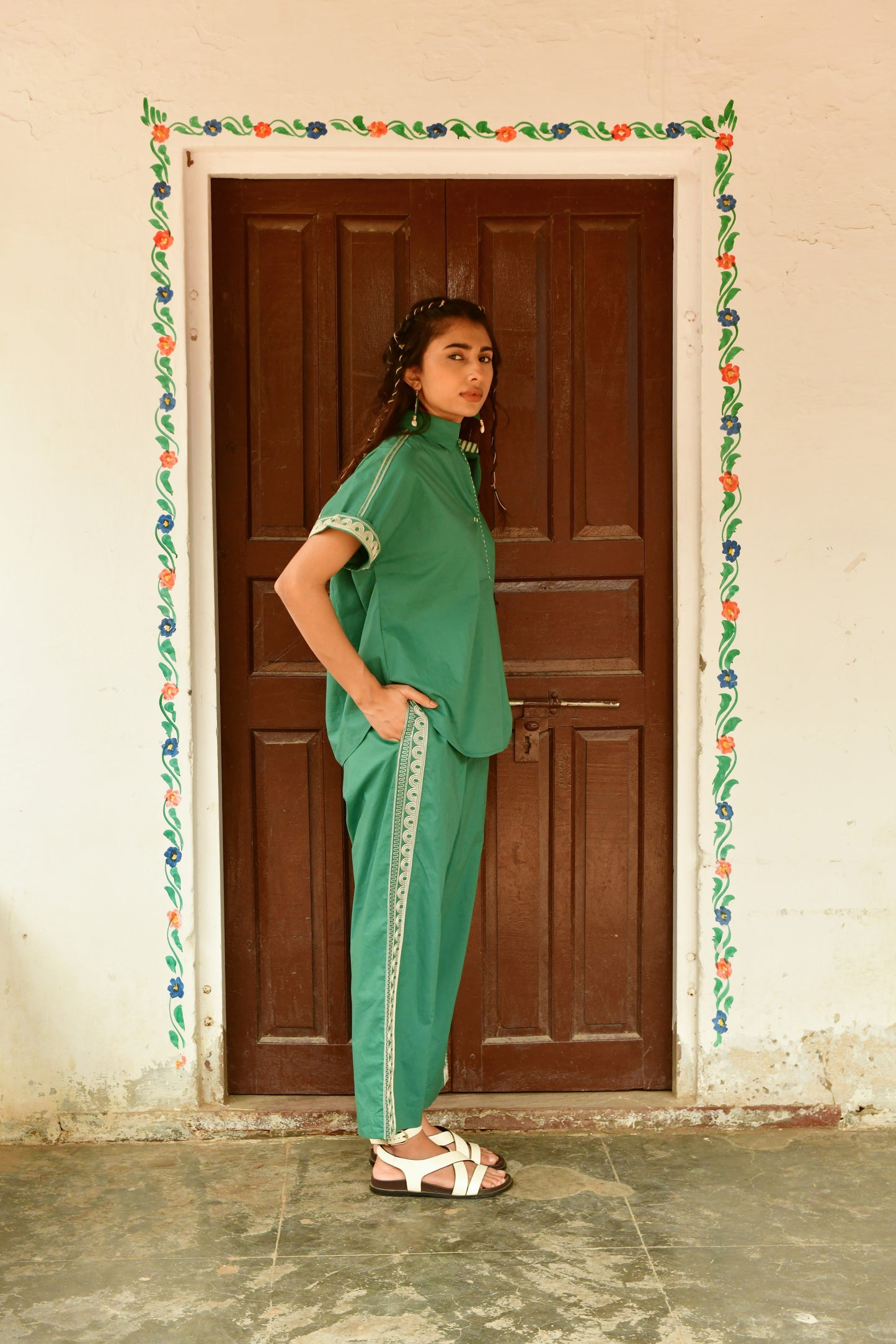 Deco Green Embroidered Shirt