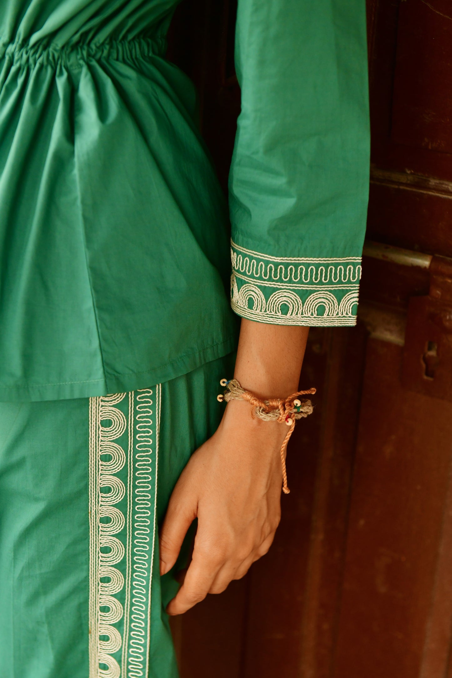 Eden Green Embroidered Top