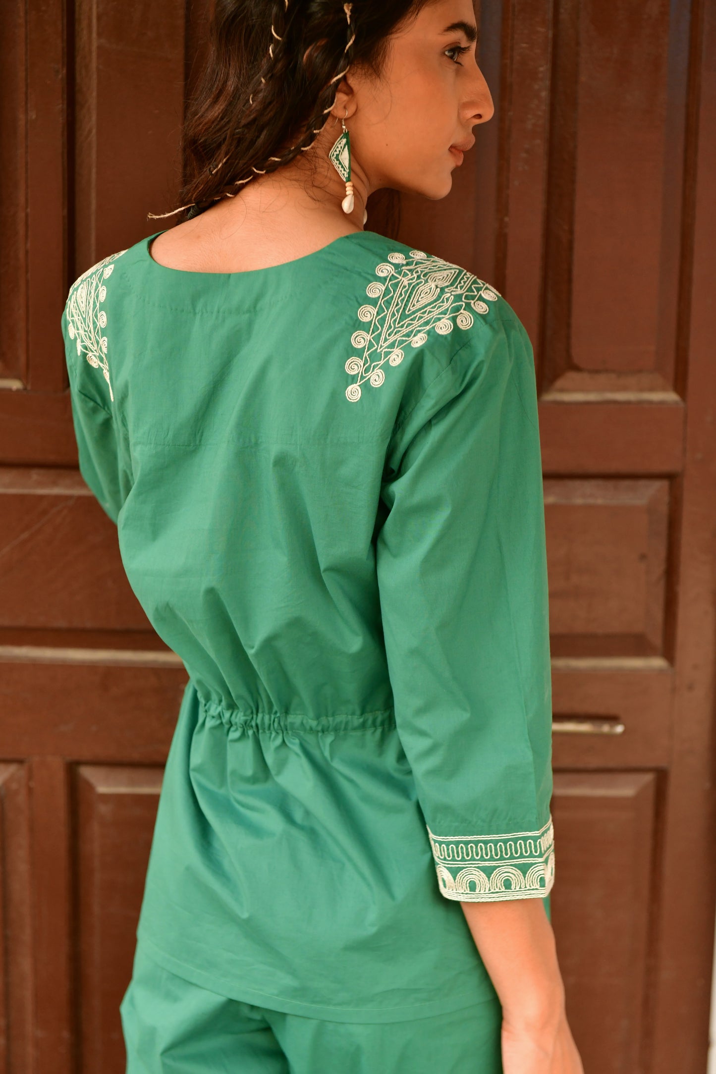 Eden Green Embroidered Top