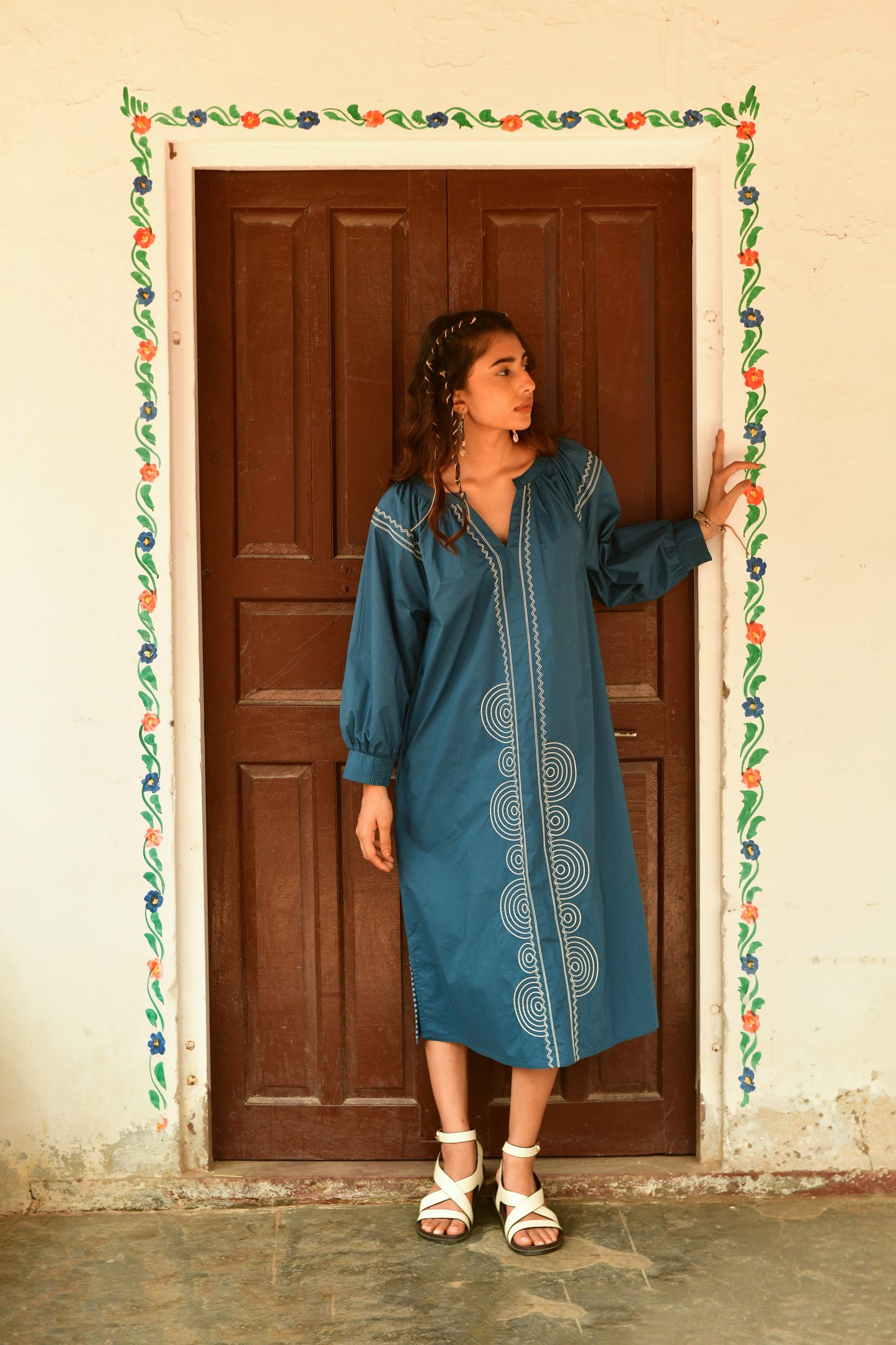 Moon Blue Embroidered Dress