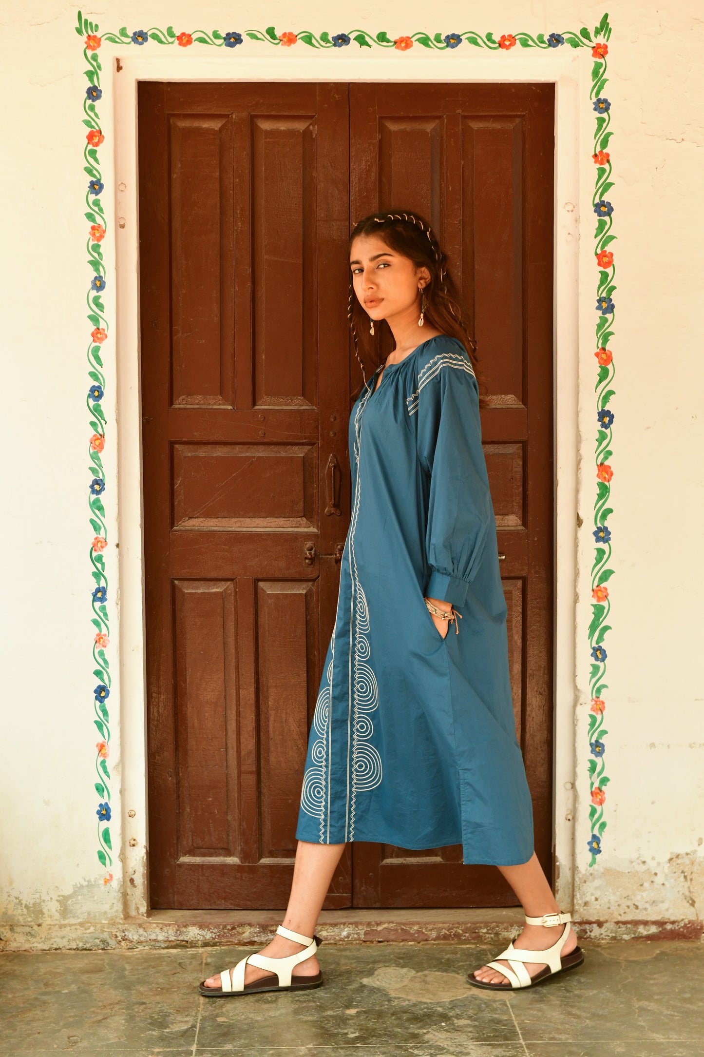 Moon Blue Embroidered Dress
