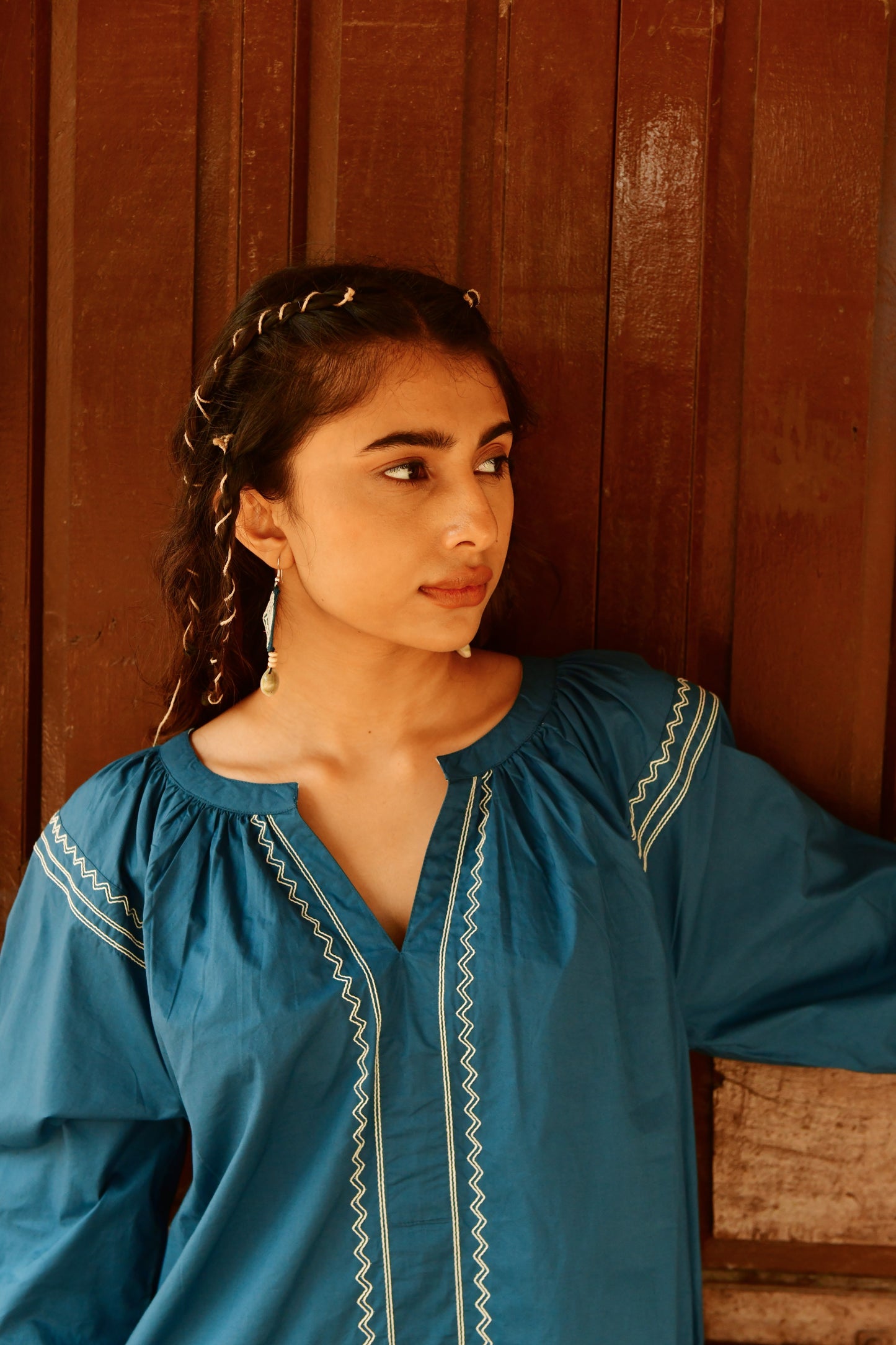 Moon Blue Embroidered Dress