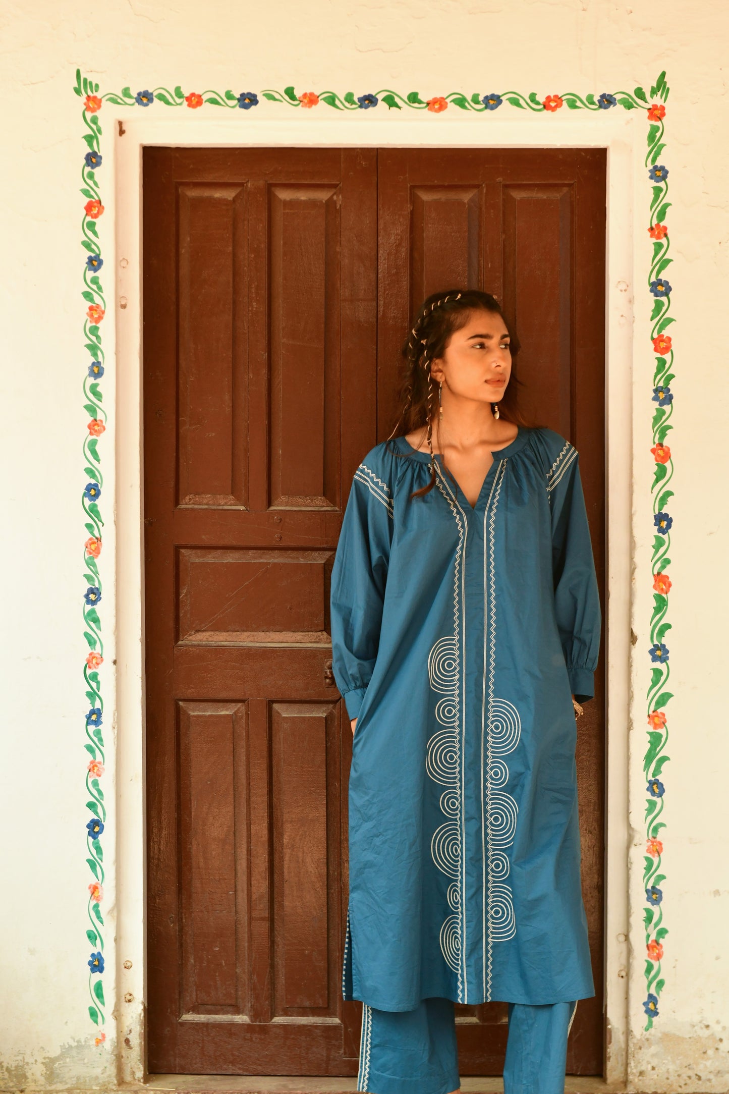 Moon Blue Embroidered Dress