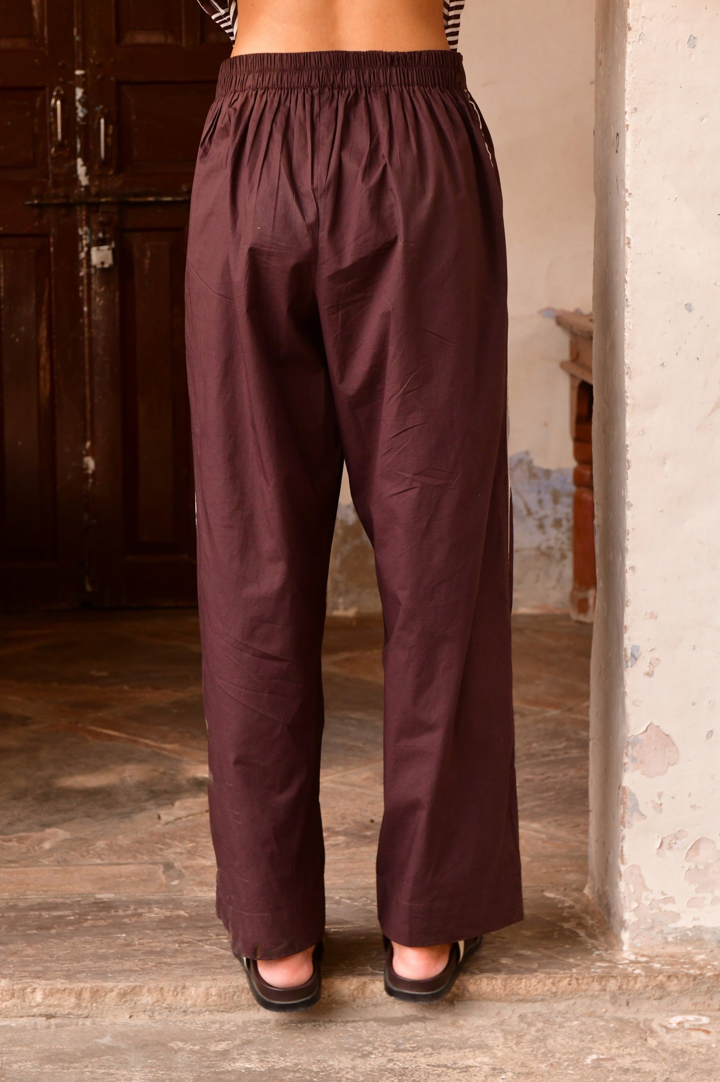 Glide Brown Embroidered Pants