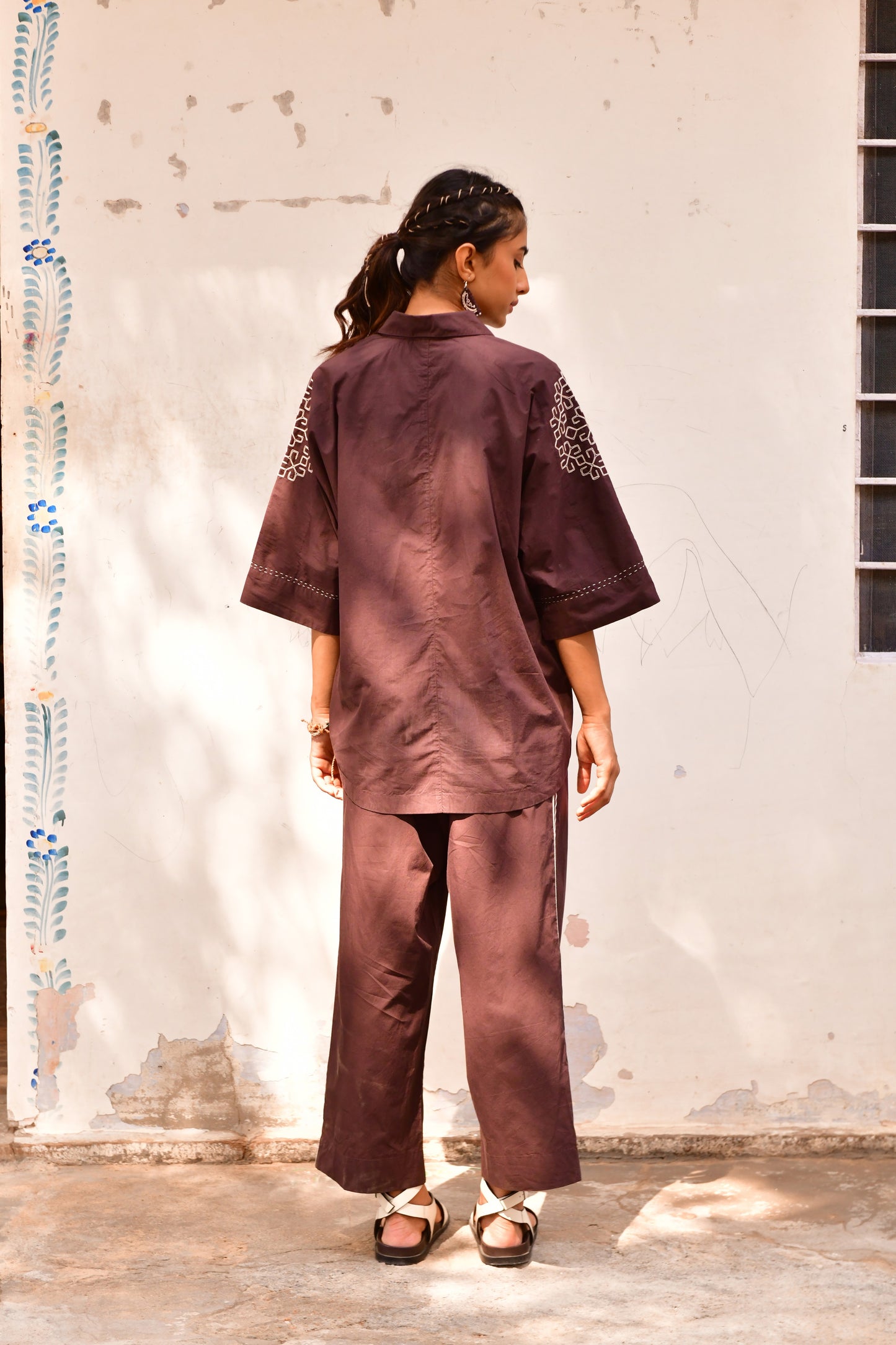 Sobo Brown Embroidered Shirt