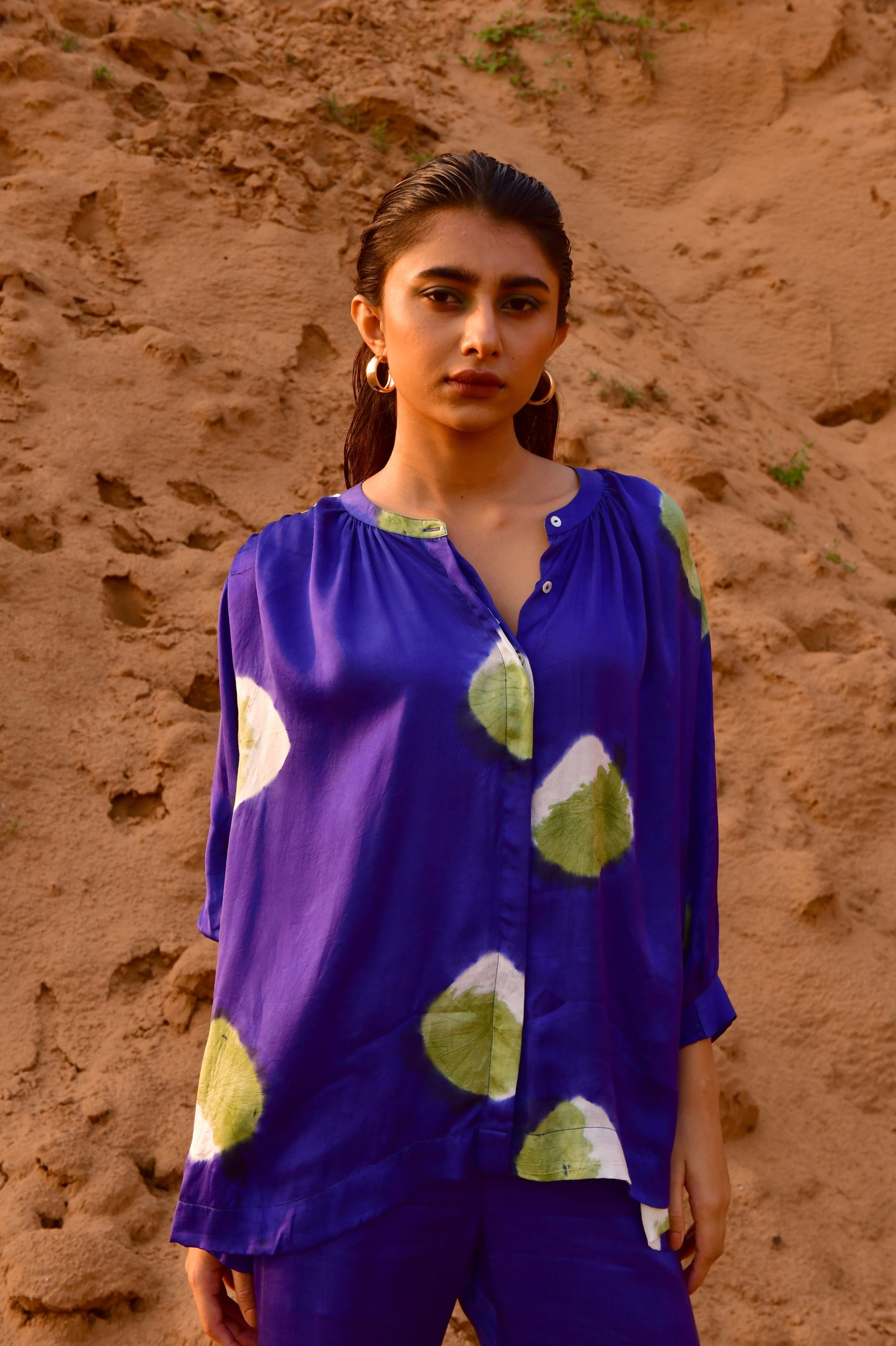Nysa Blue Tie-Dye Shirt