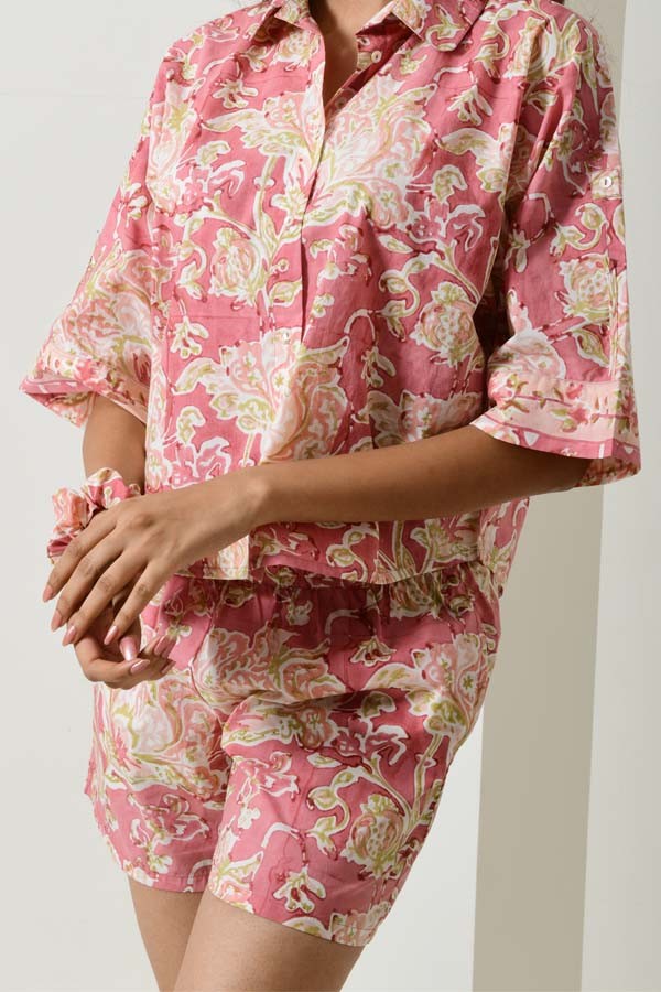 Beam Floral Pink Drop Shoulder Shirt