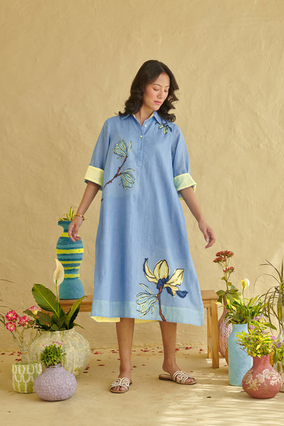 Raavi Blue Midi Dress