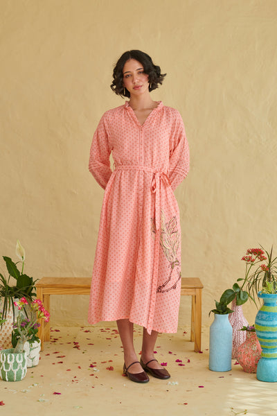 Dune Peach Dress with Belt