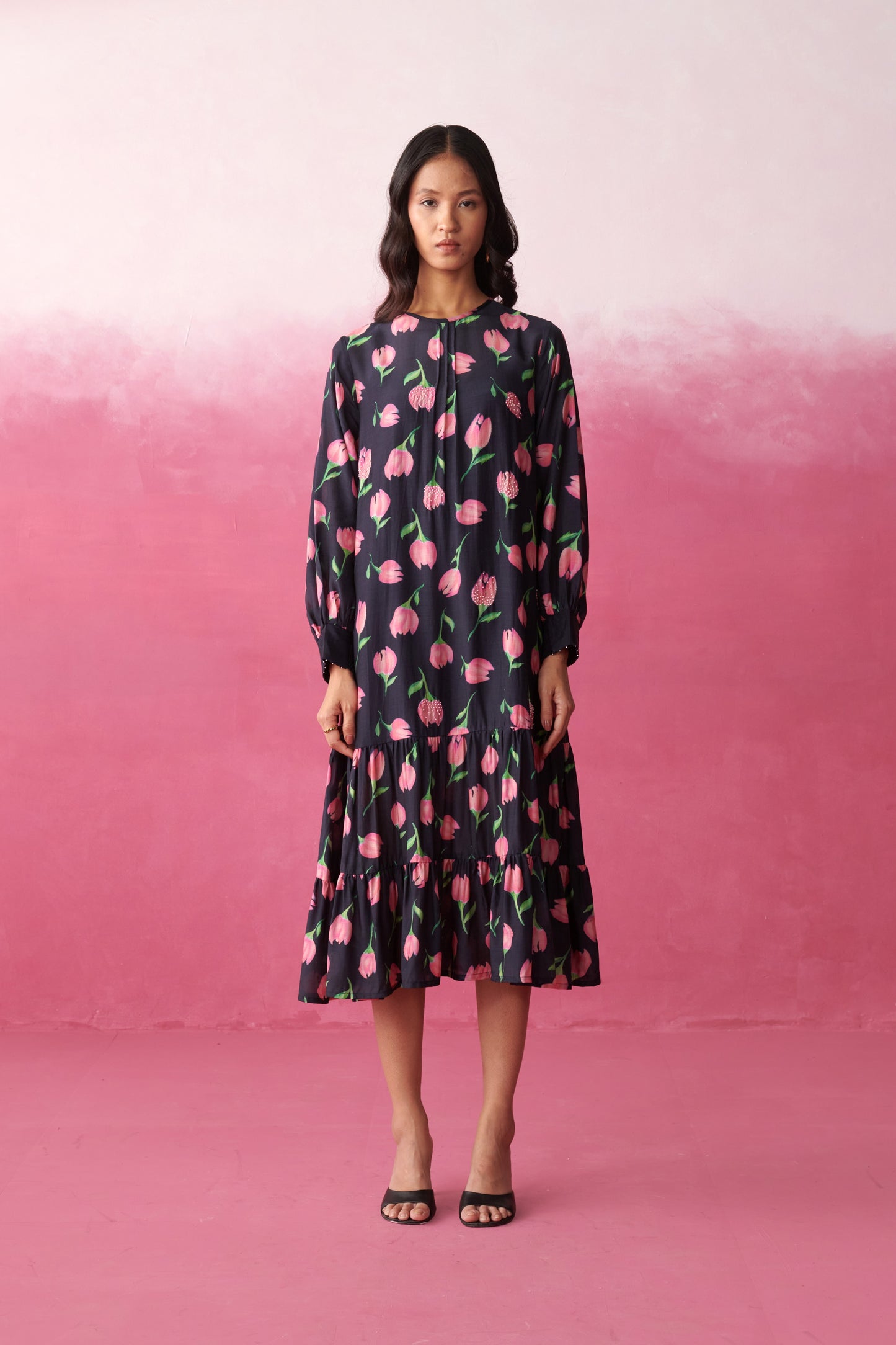 Kara Blush Tulip Garden Dress