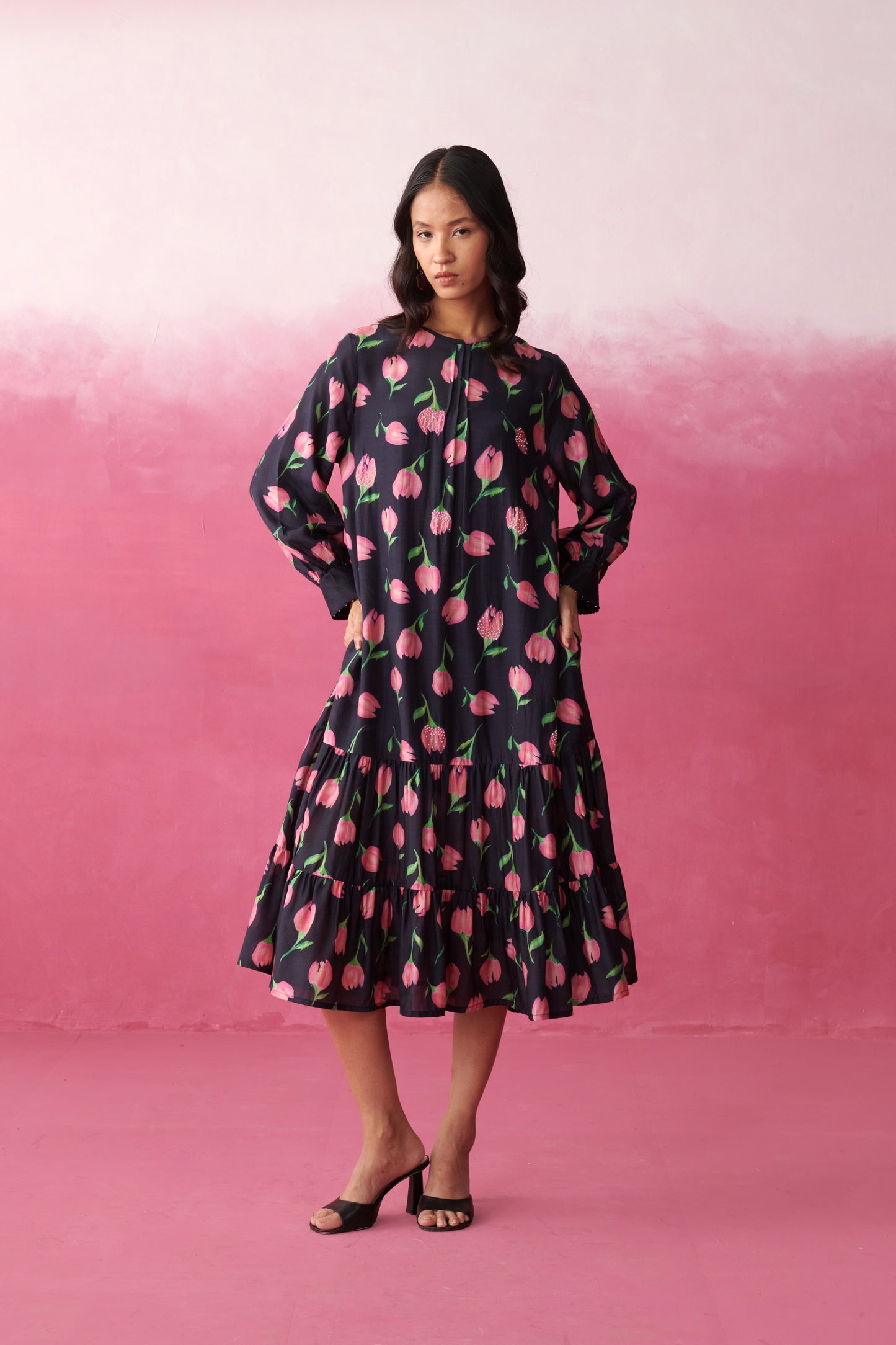 Kara Blush Tulip Garden Dress