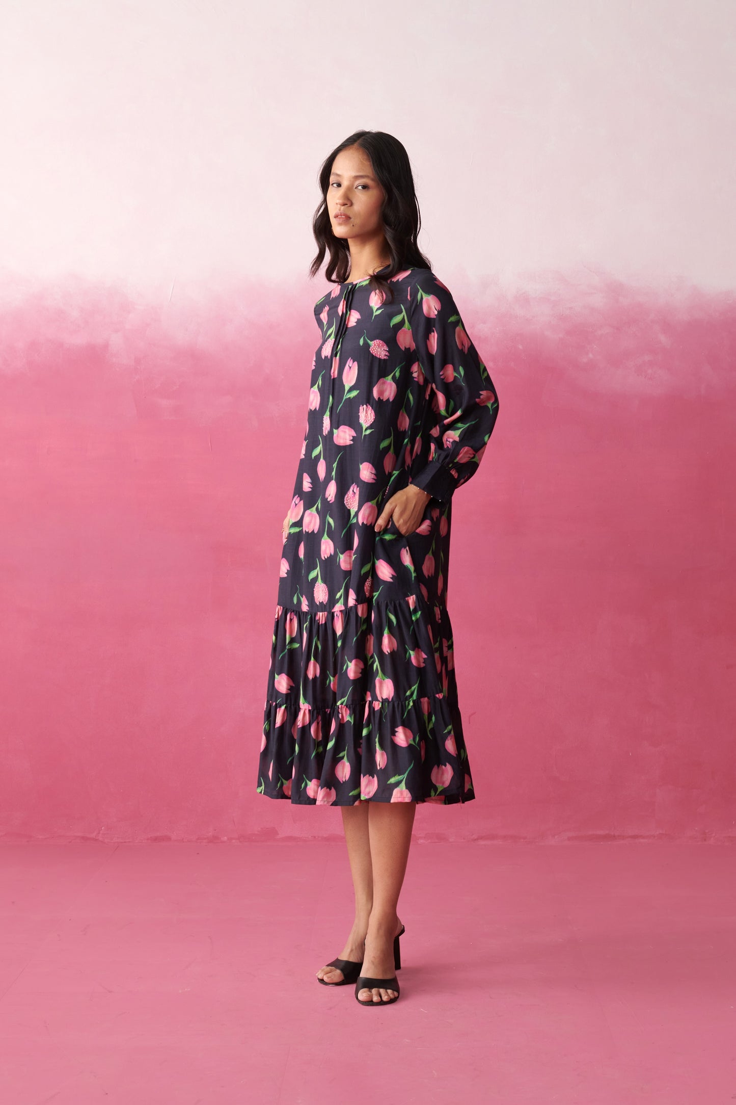 Kara Blush Tulip Garden Dress