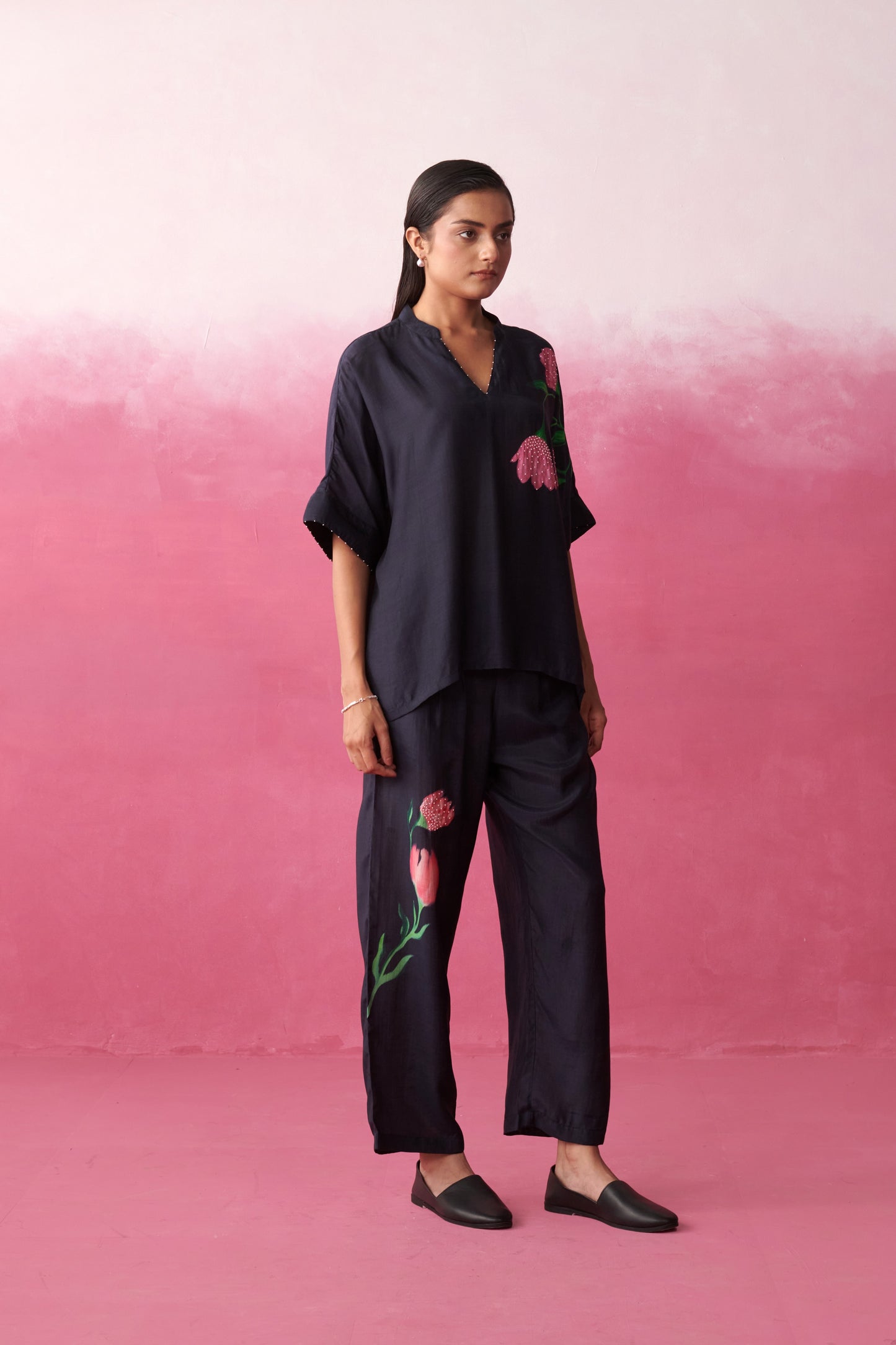 Isla Blush Noir Easy Fit Top