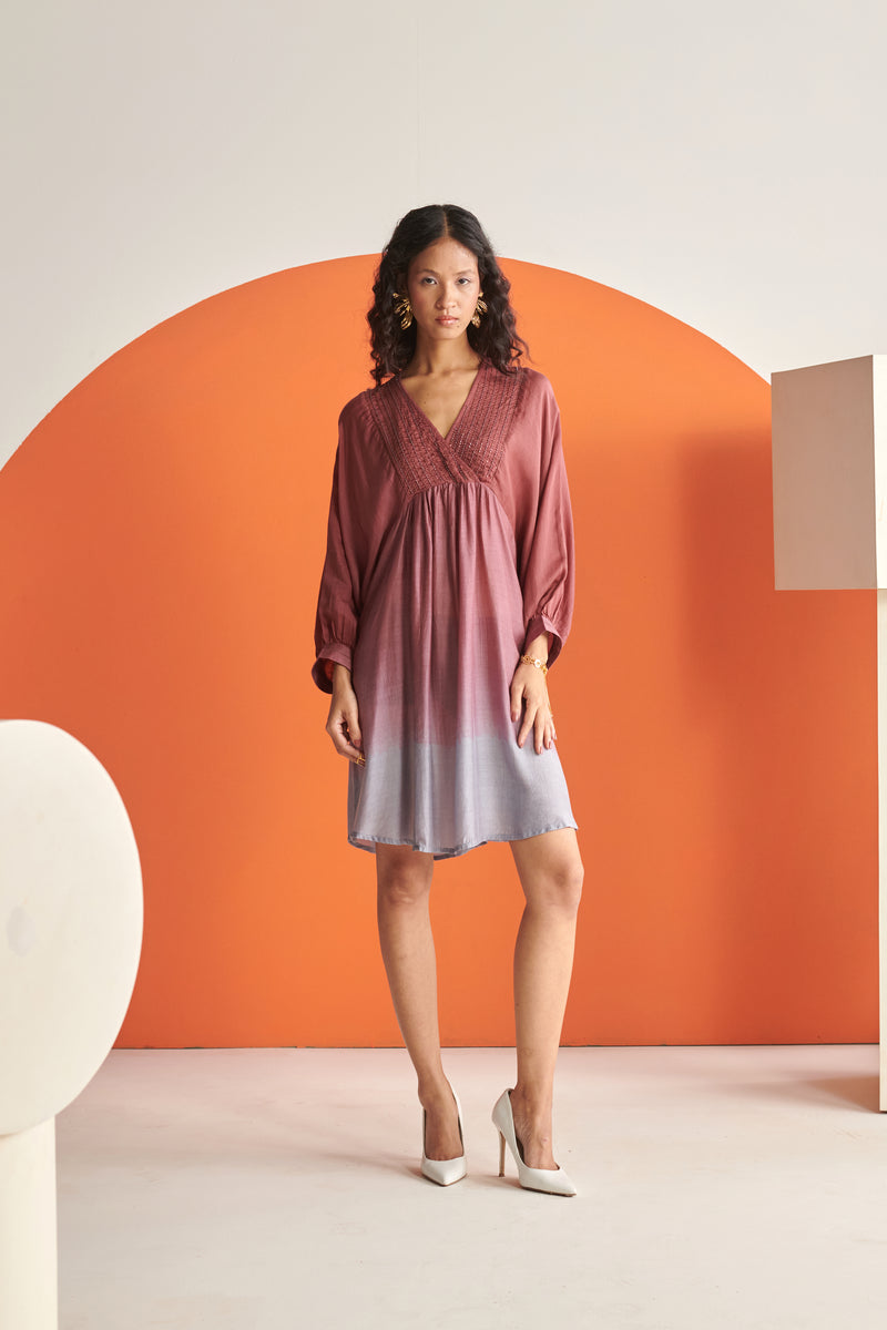 Salsa Rose Mist Ombre Short Dress