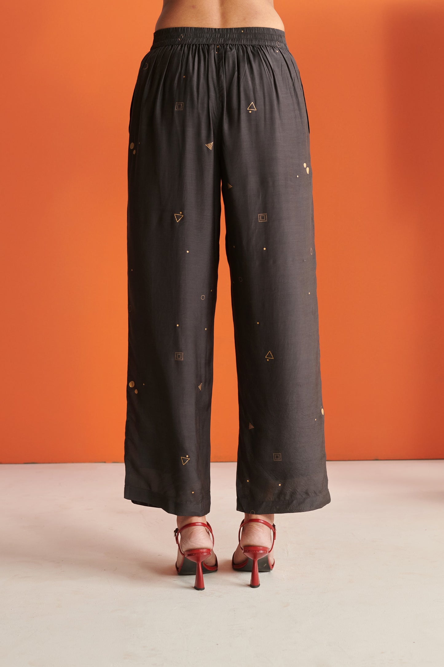 Black Cosmos Straight Pants