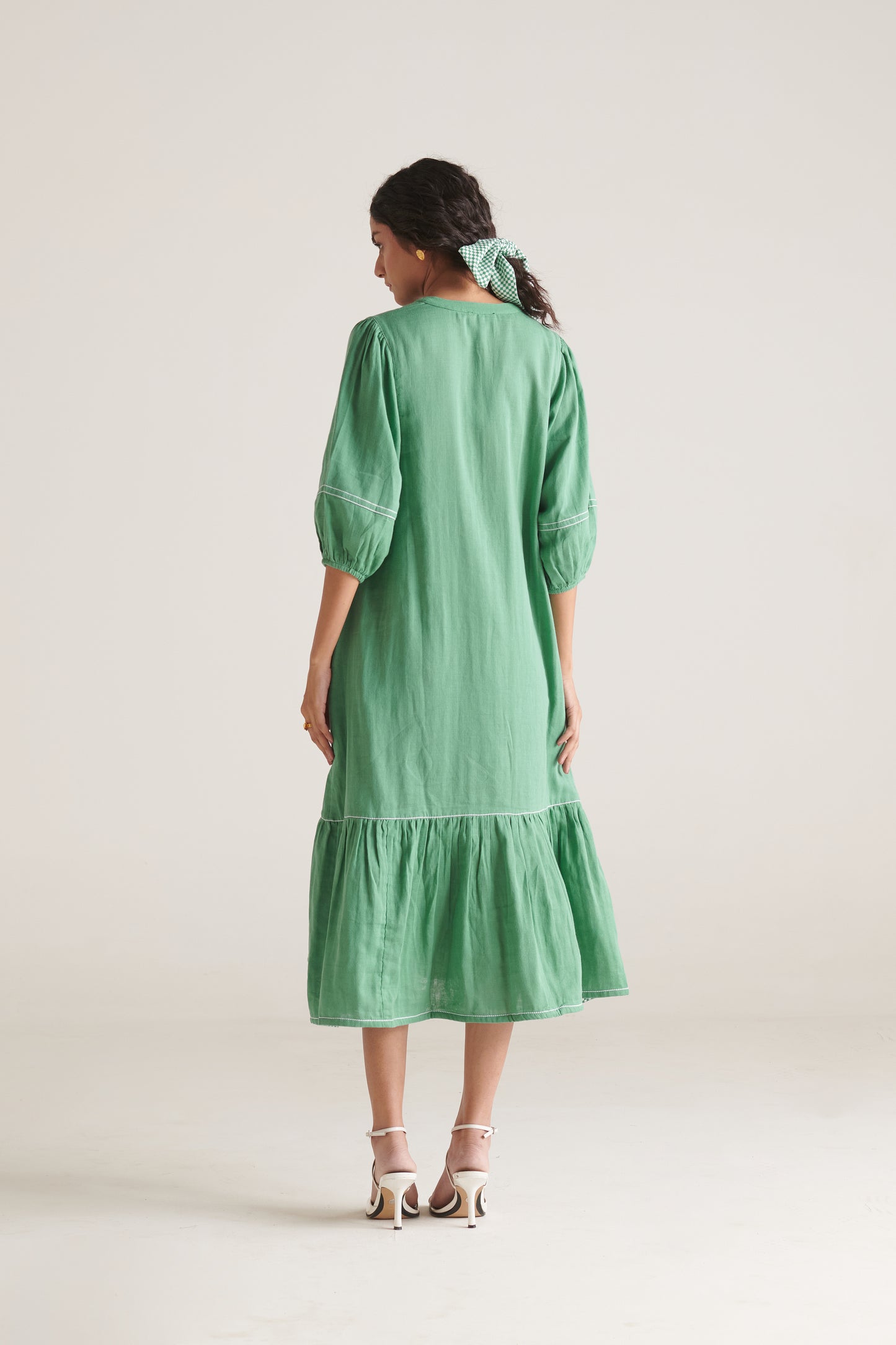 RHYS Green Balloon Sleeve Dress