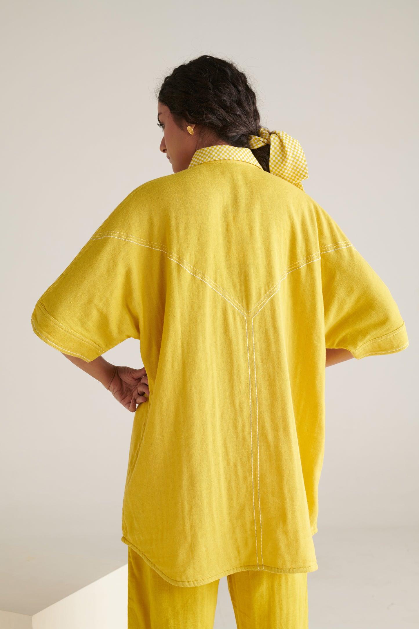Mira Yellow Green Boxy Long Shirt