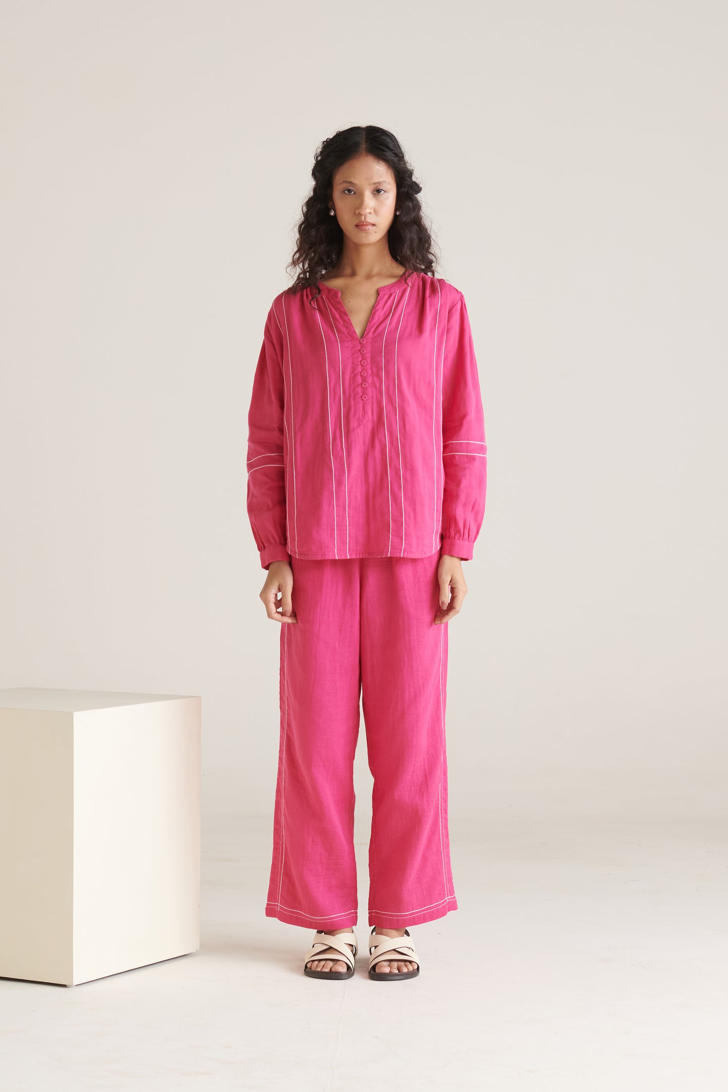 Bloom Magenta Straight Fit Top
