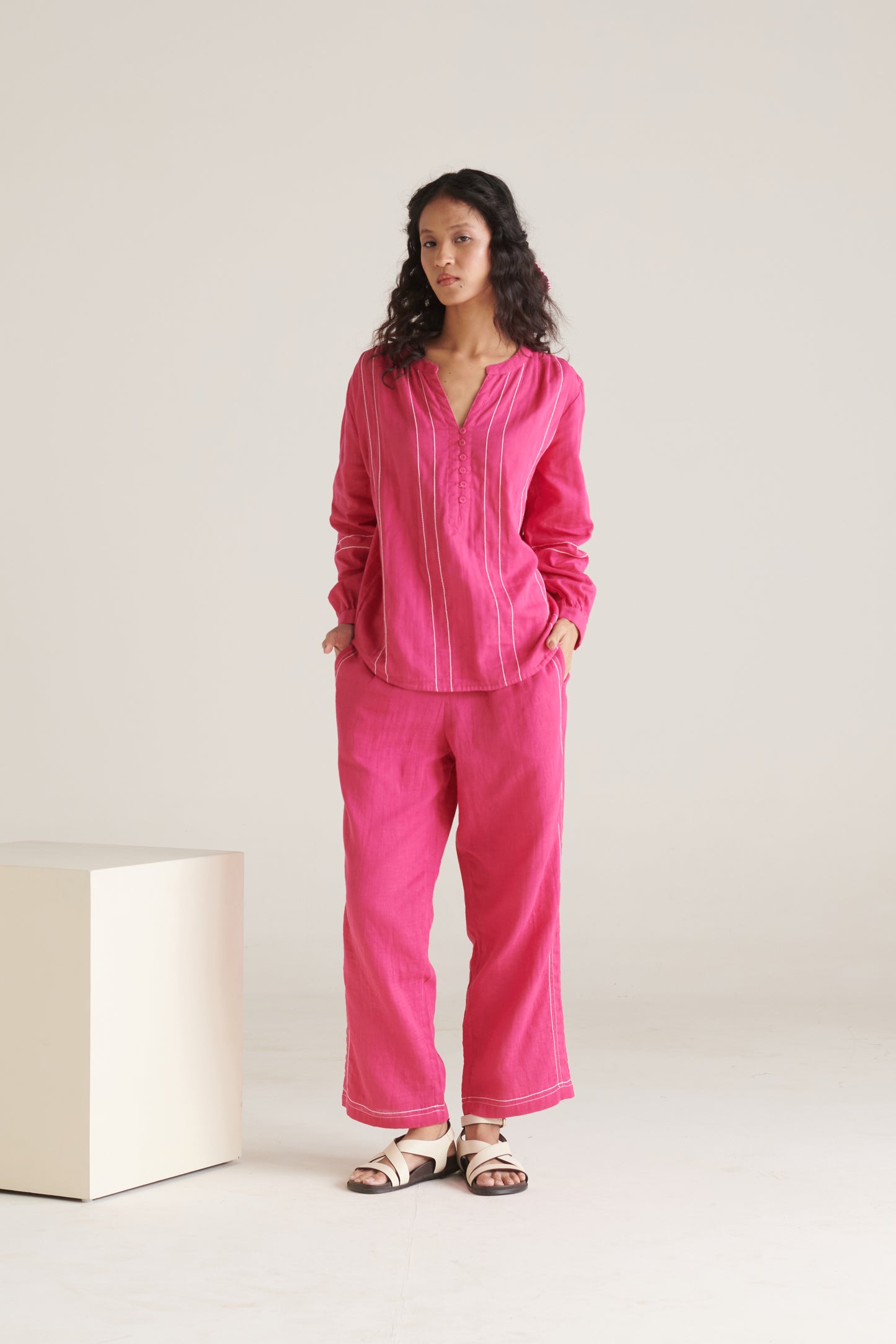 Bloom Magenta Straight Fit Top