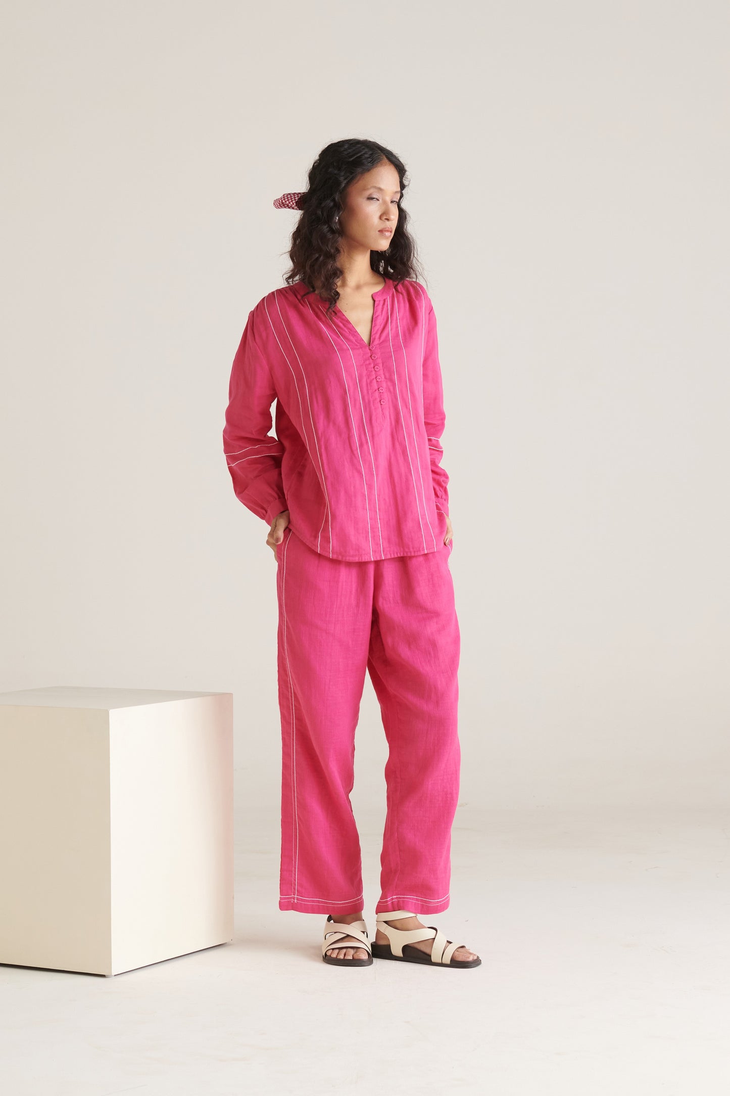 Bloom Magenta Straight Fit Top