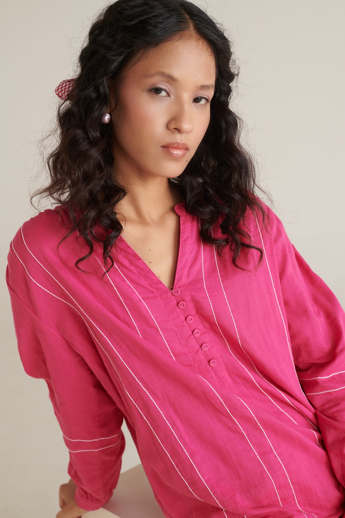 Bloom Magenta Straight Fit Top