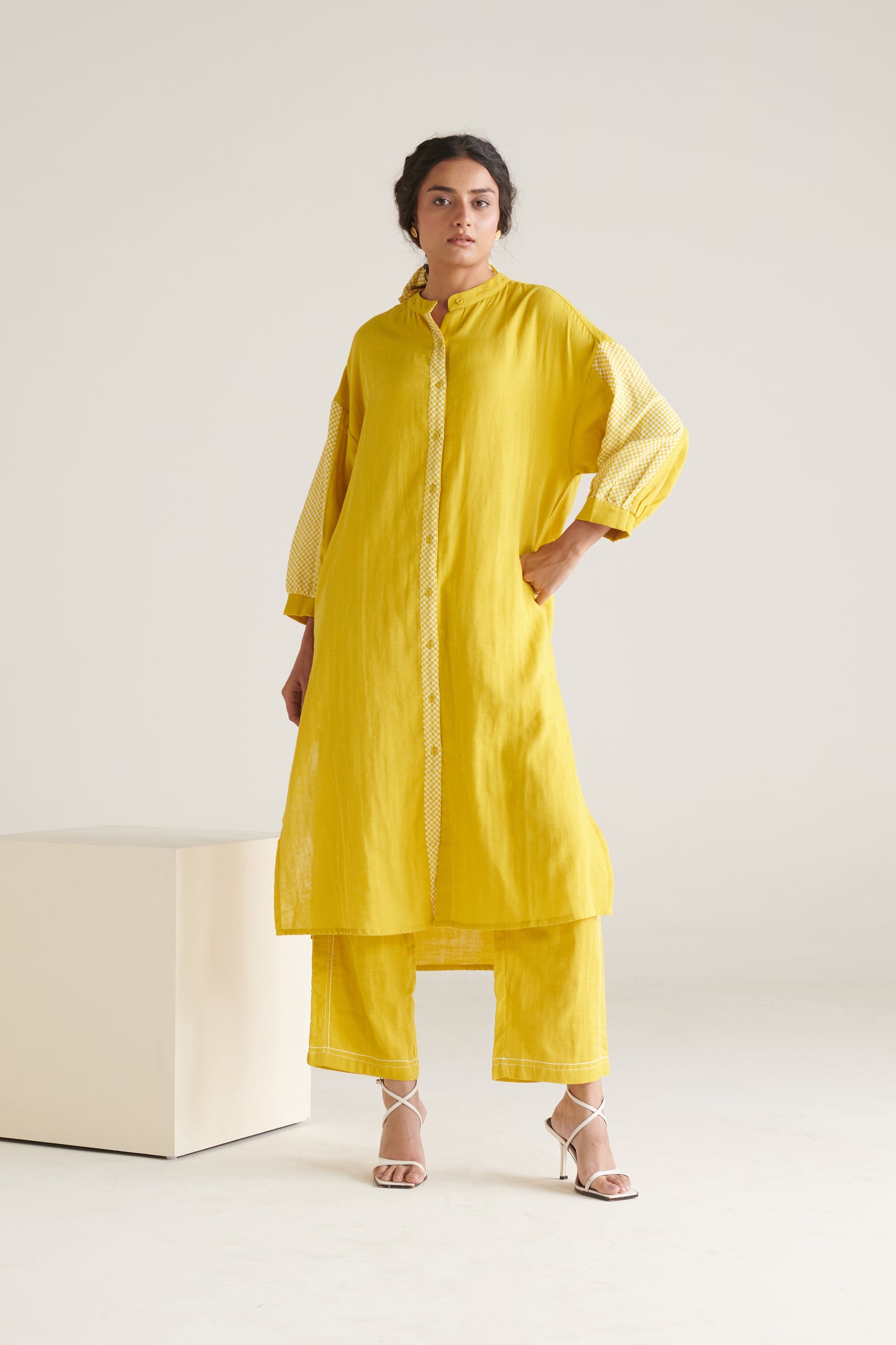 Celina Yellow Green Relaxed Fit Kurta
