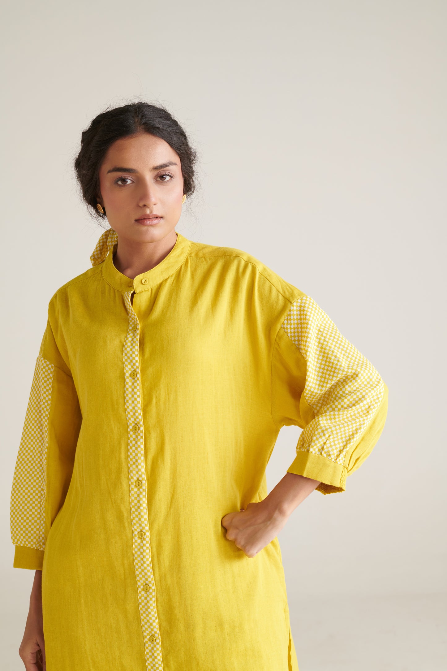 Celina Yellow Green Relaxed Fit Kurta