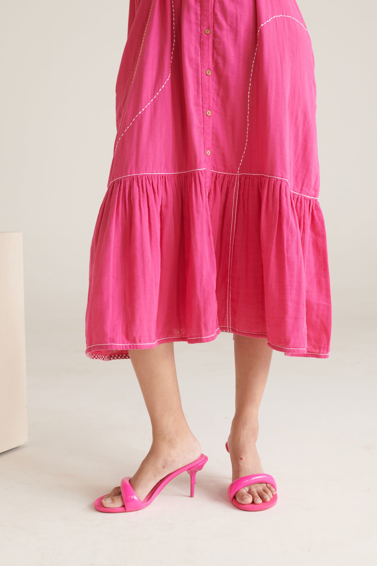 RHYS Bright Pink Balloon Sleeve Dress