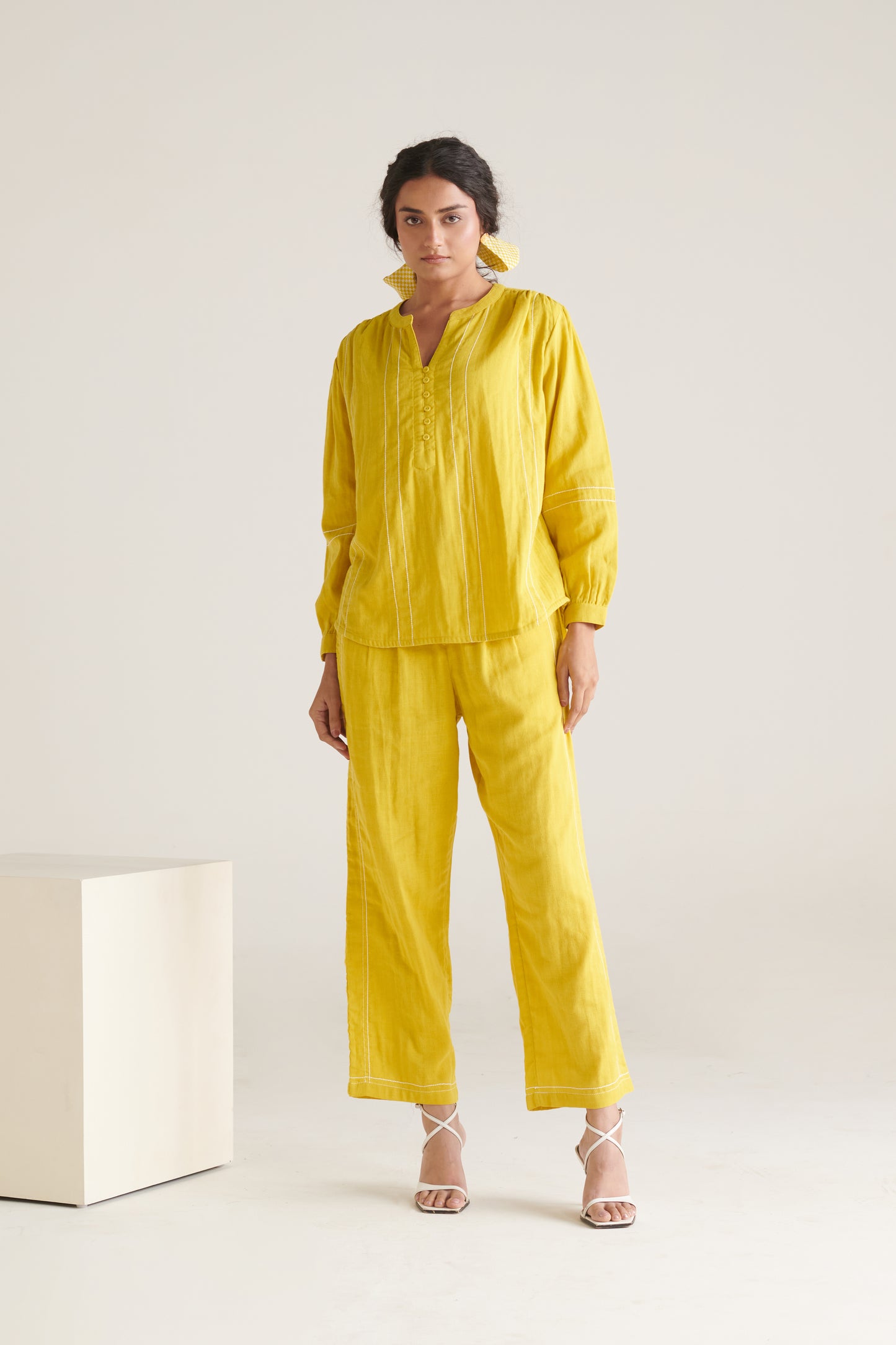 Bloom Yellow Green Relaxed Fit Top