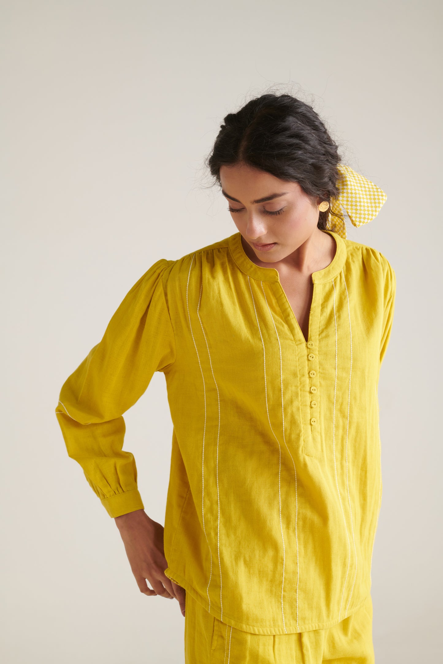Bloom Yellow Green Relaxed Fit Top