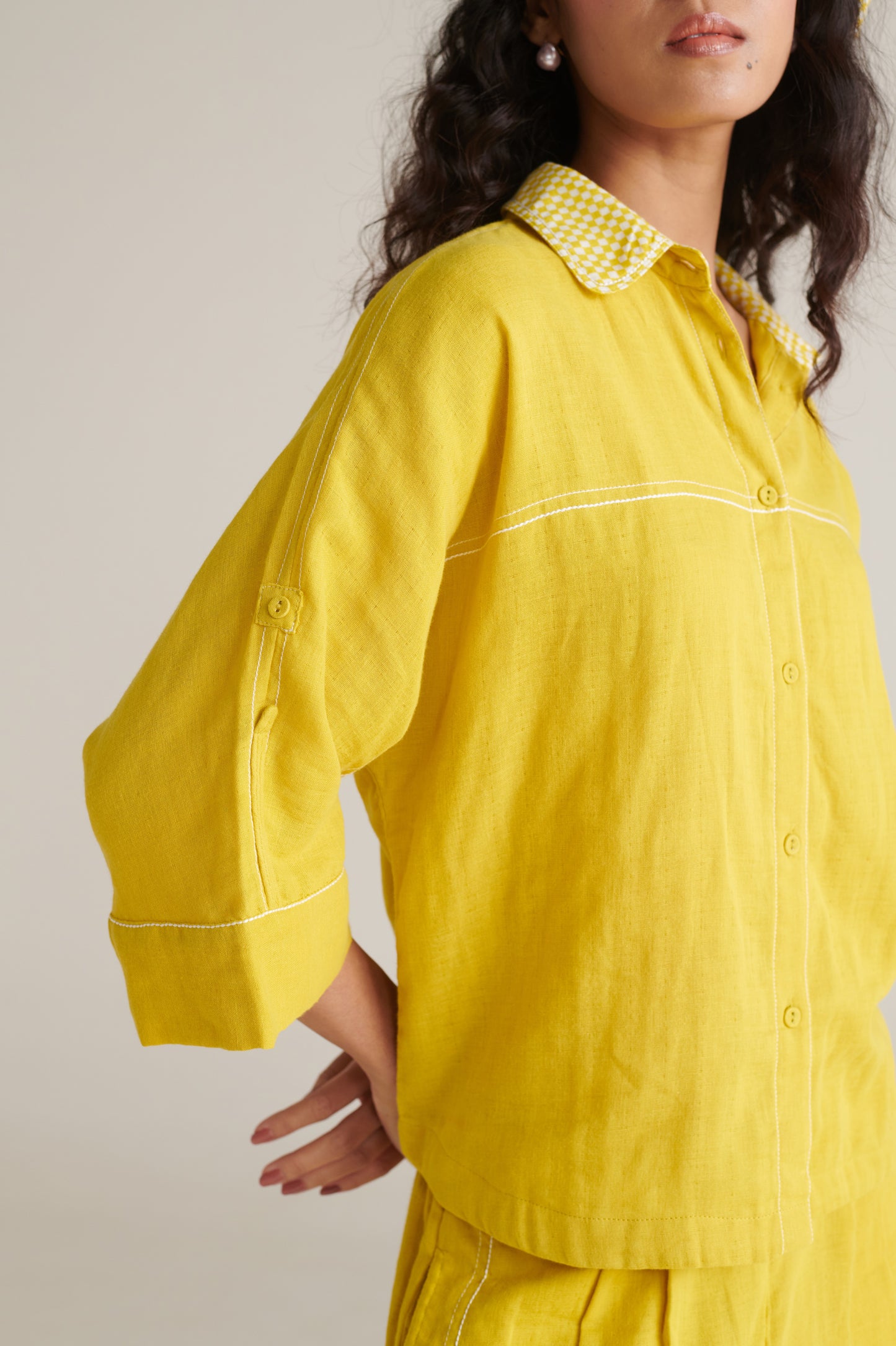 Arlo Yellow Green Boxy Short Shirt