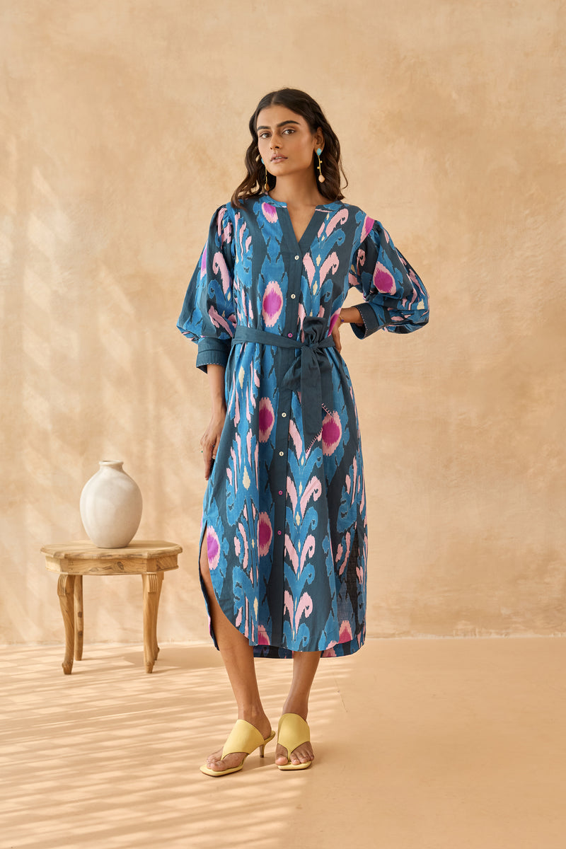 Capri Blue Rounded Hem Dress