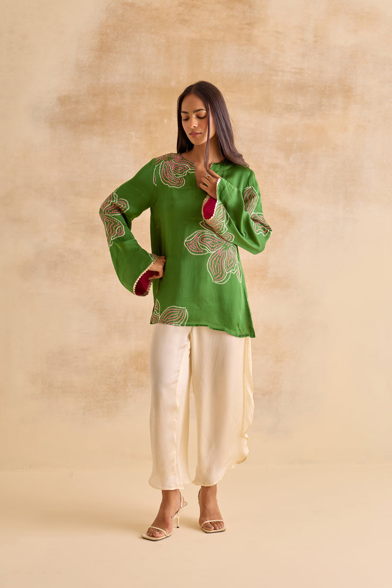 Meher Green Bell Sleeve Tunic