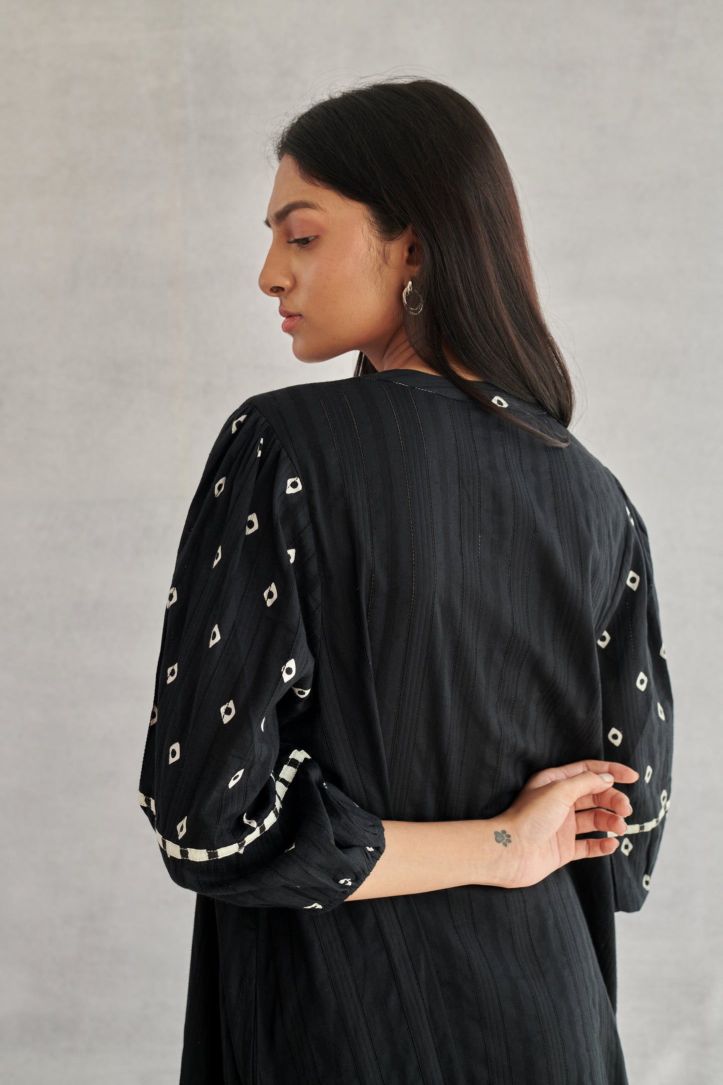 RHYS Black Balloon Sleeve Dress